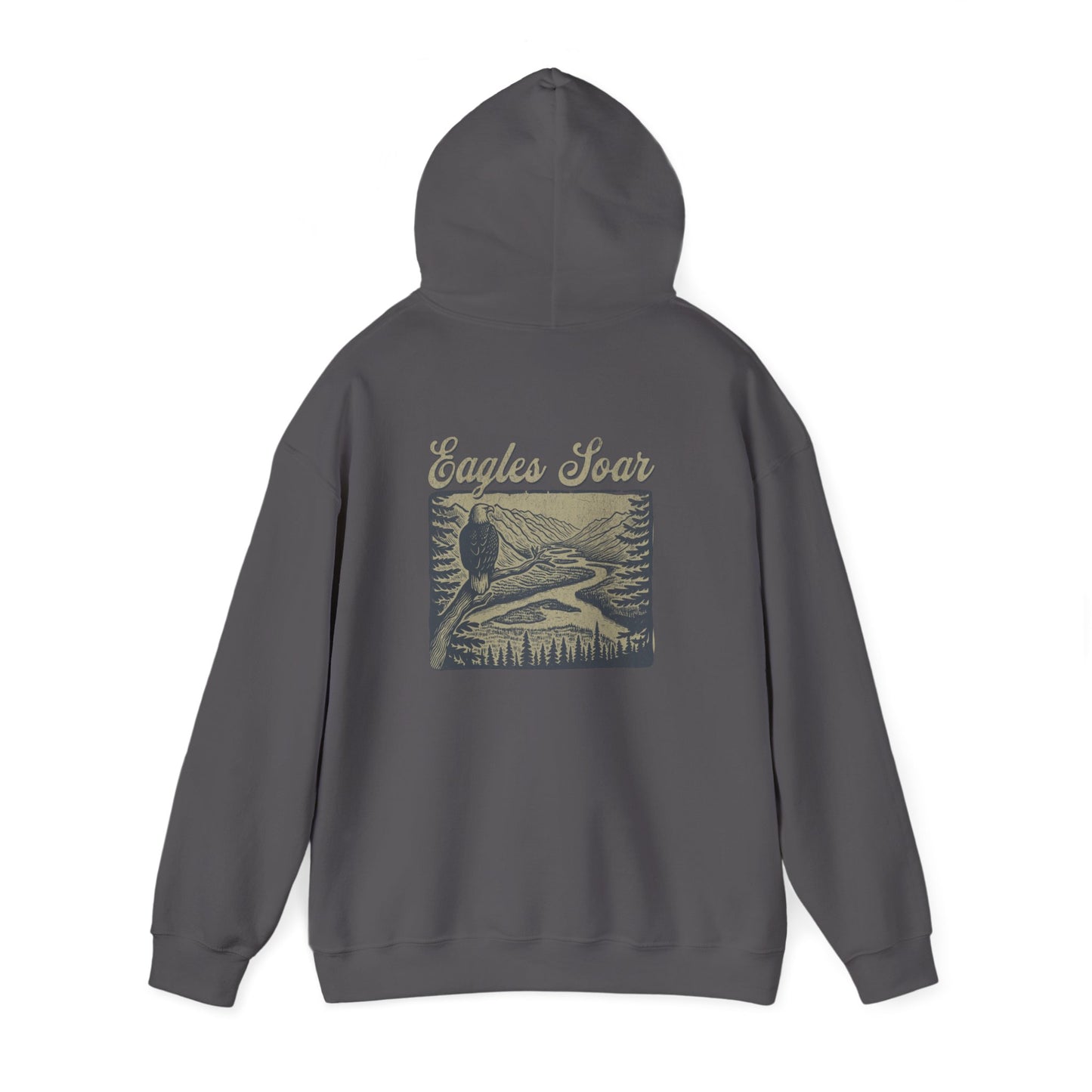The Nerdy Birder - Eagle Soars Back Design Unisex Hoodie - Cozy Sweatshirt for Nature Lovers