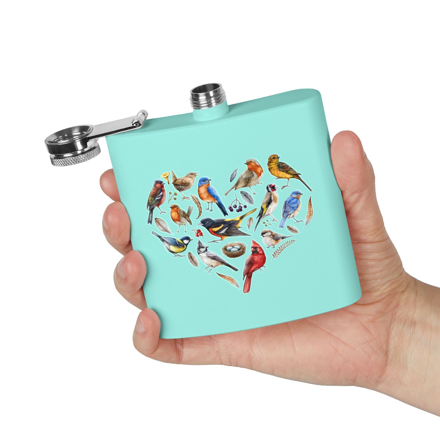 Bird Heart Stainless Steel Flask - 6oz