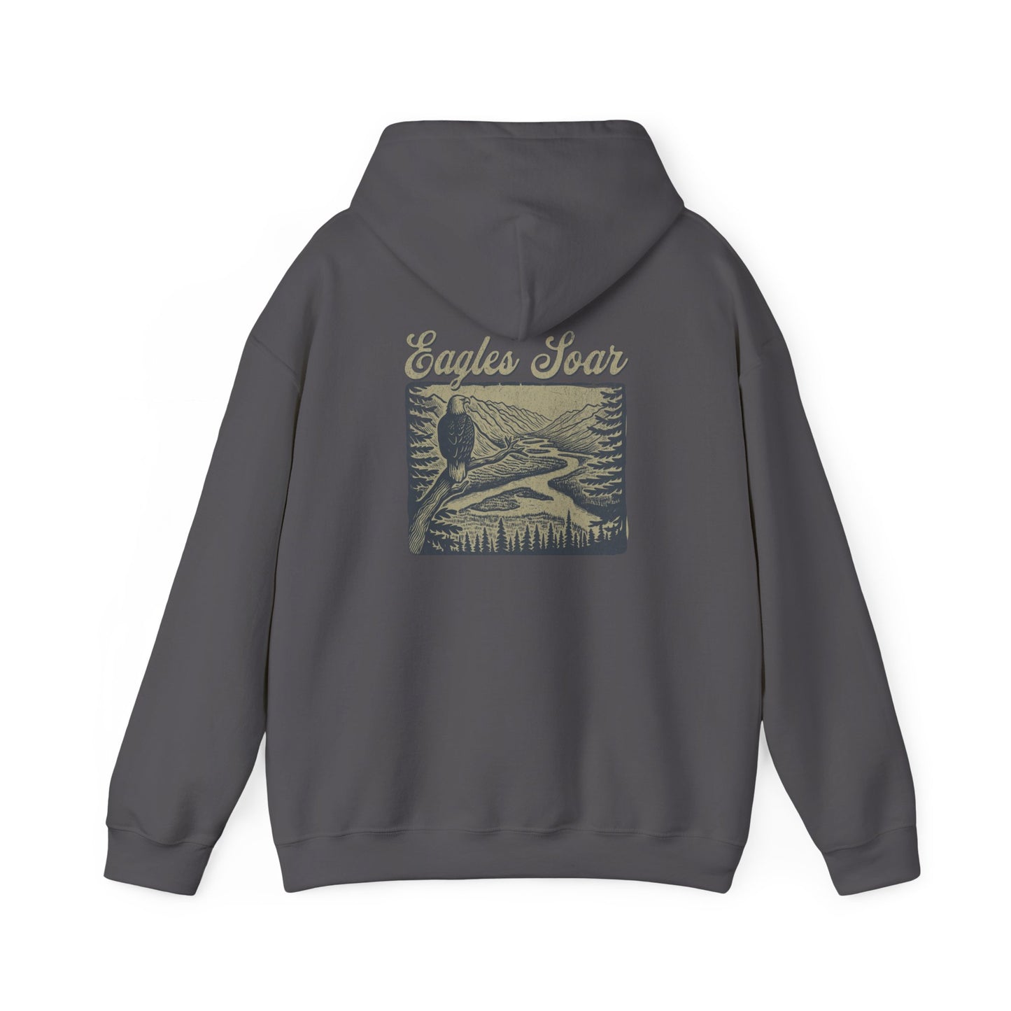 The Nerdy Birder - Eagle Soars Back Design Unisex Hoodie - Cozy Sweatshirt for Nature Lovers