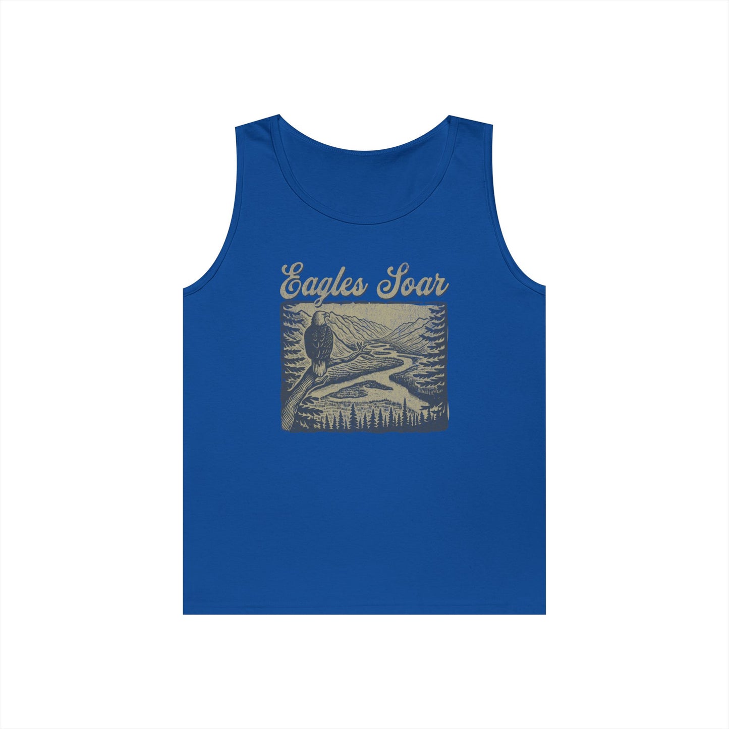 Eagles Soar Unisex Heavy Cotton Tank Top – Outdoor Adventure Wear