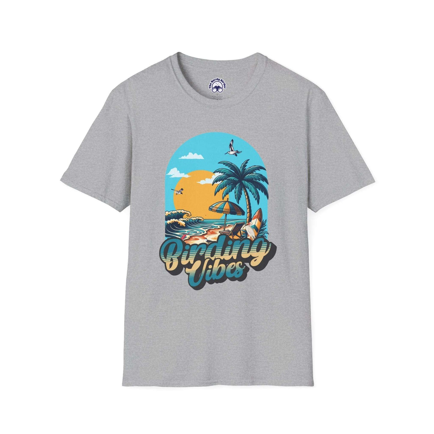 Birding Vibes Unisex Softstyle T-Shirt - Tropical Beach Graphic Tee
