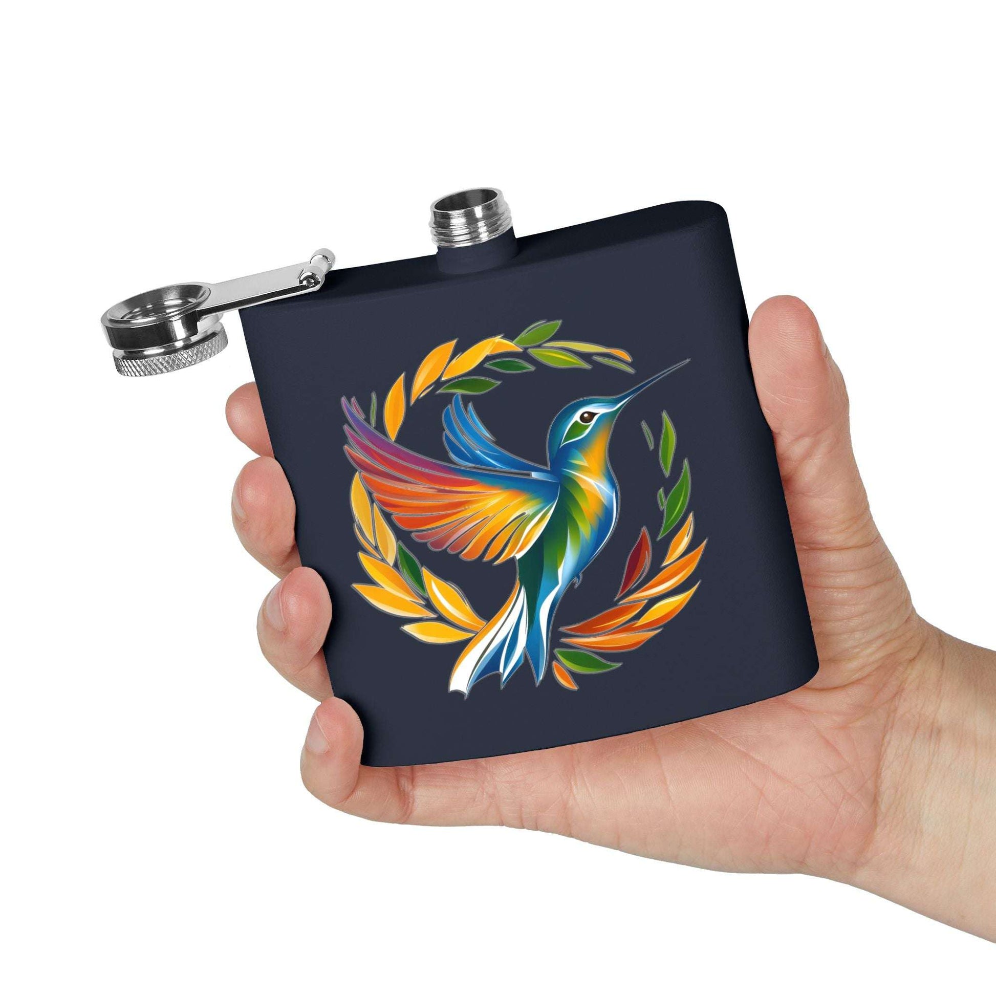Hummingbird Rainbow Stainless Steel Flask - 6oz