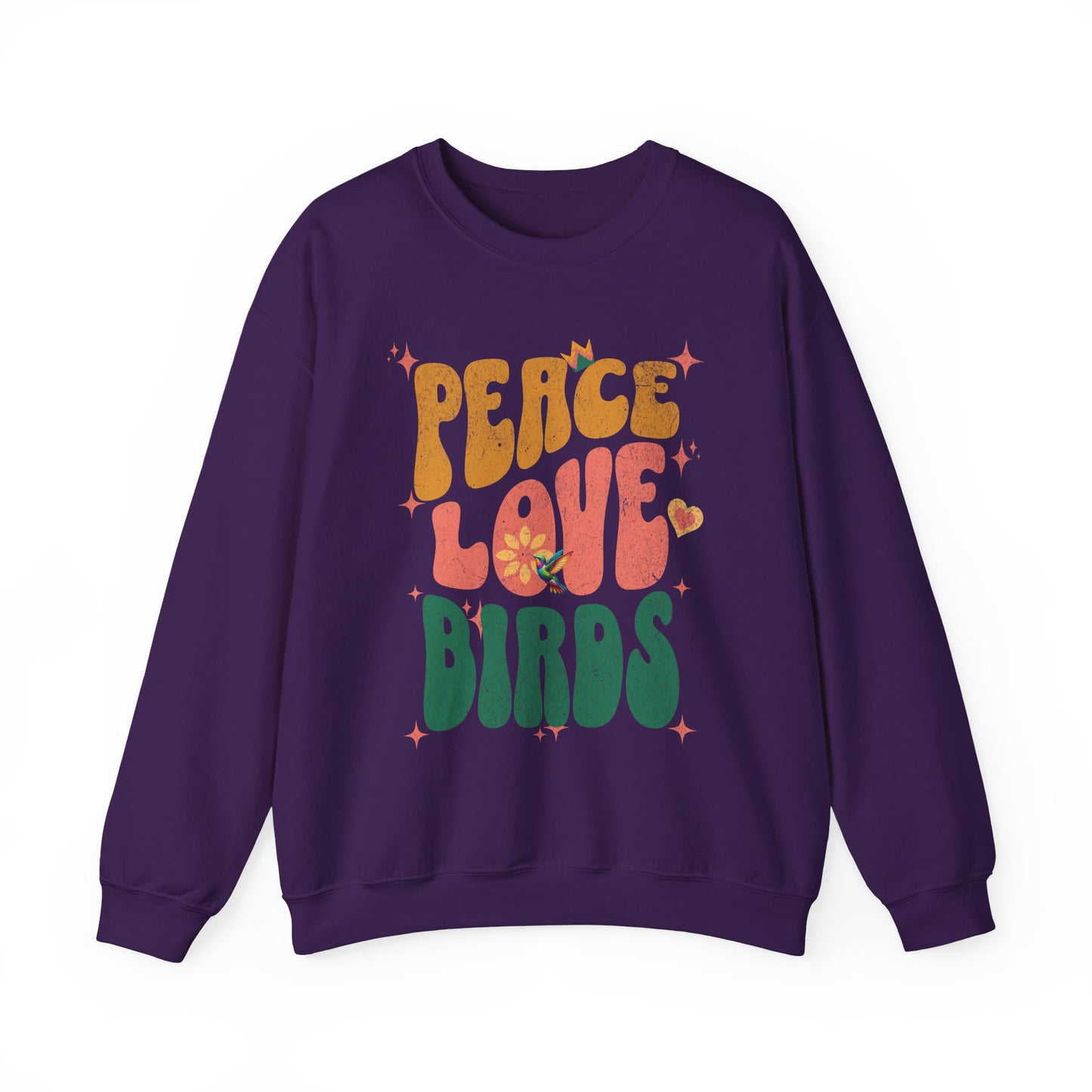 Peace Love Birds Crewneck Sweatshirt - Unisex Cozy Fashion for Nature Lovers
