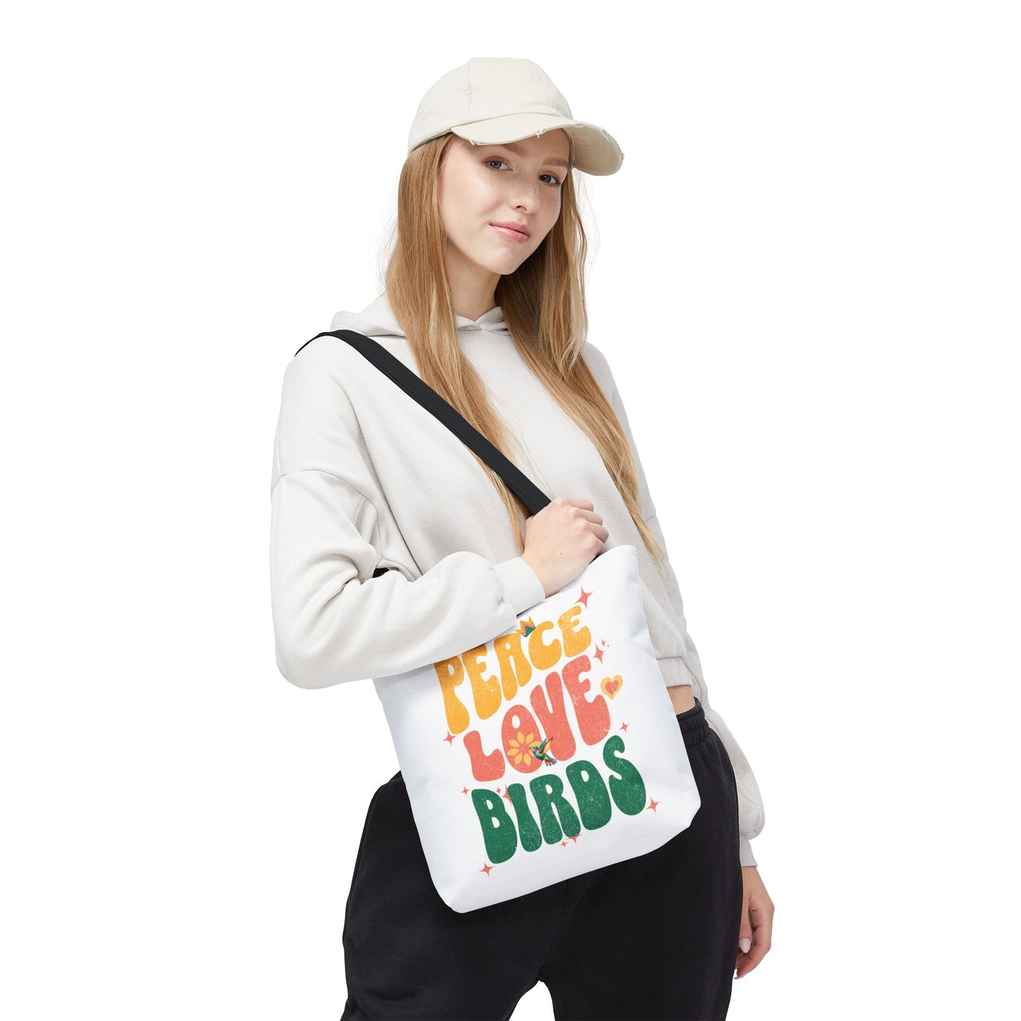 Peace Love Birds Tote Bag – Eco-Friendly Canvas Bag for Nature Lovers
