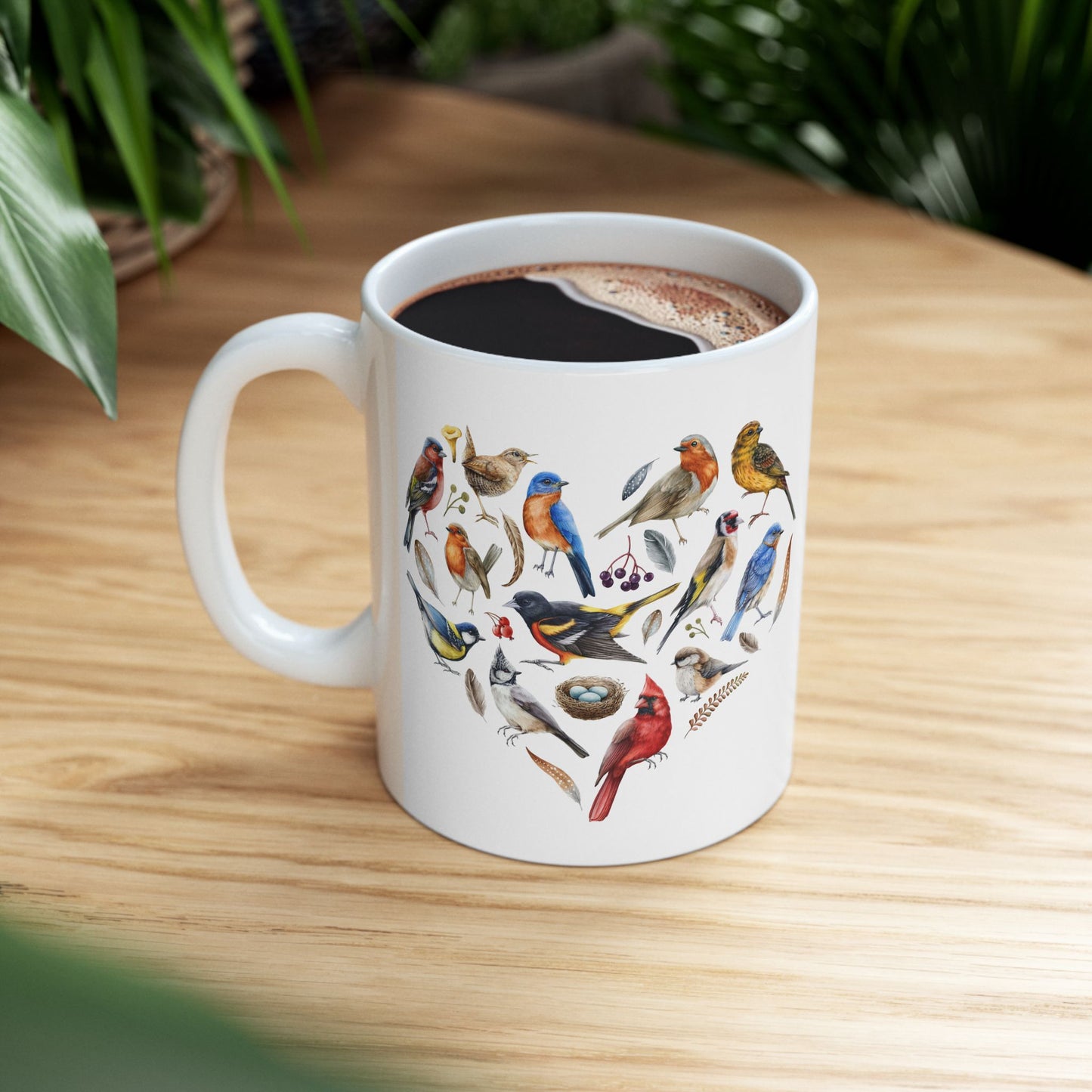 Heart Of Birds White Ceramic Mug