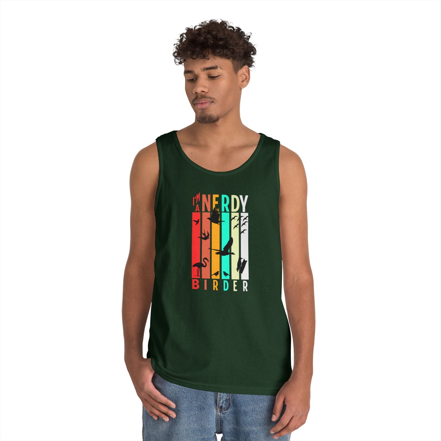 I'm A Nerdy Birder Tank Top, Gift for Bird Lovers, Unisex Summer Wear, Nature Lover's Apparel, Fun Casual Tank
