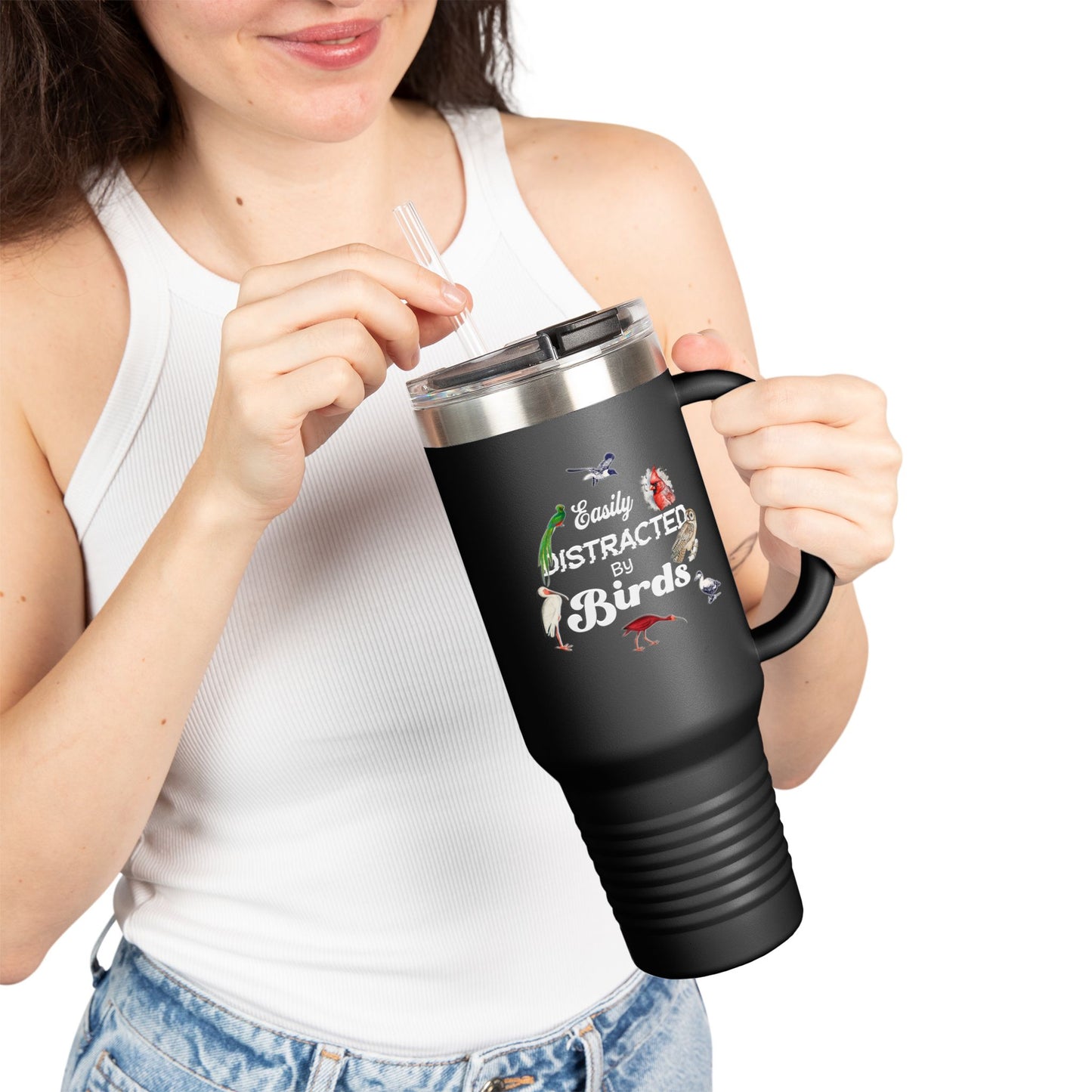 Easily Distracted by Birds Insulated Travel Mug - 40oz Adventure Companion