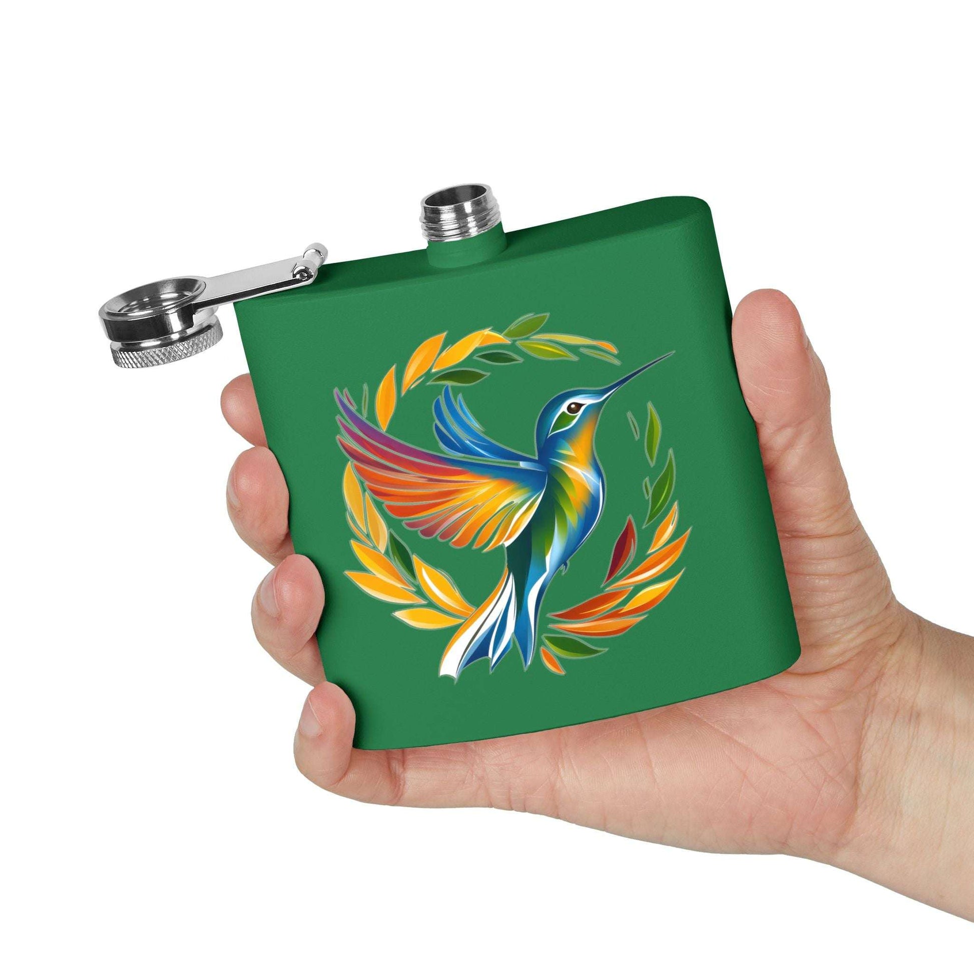 Hummingbird Rainbow Stainless Steel Flask - 6oz