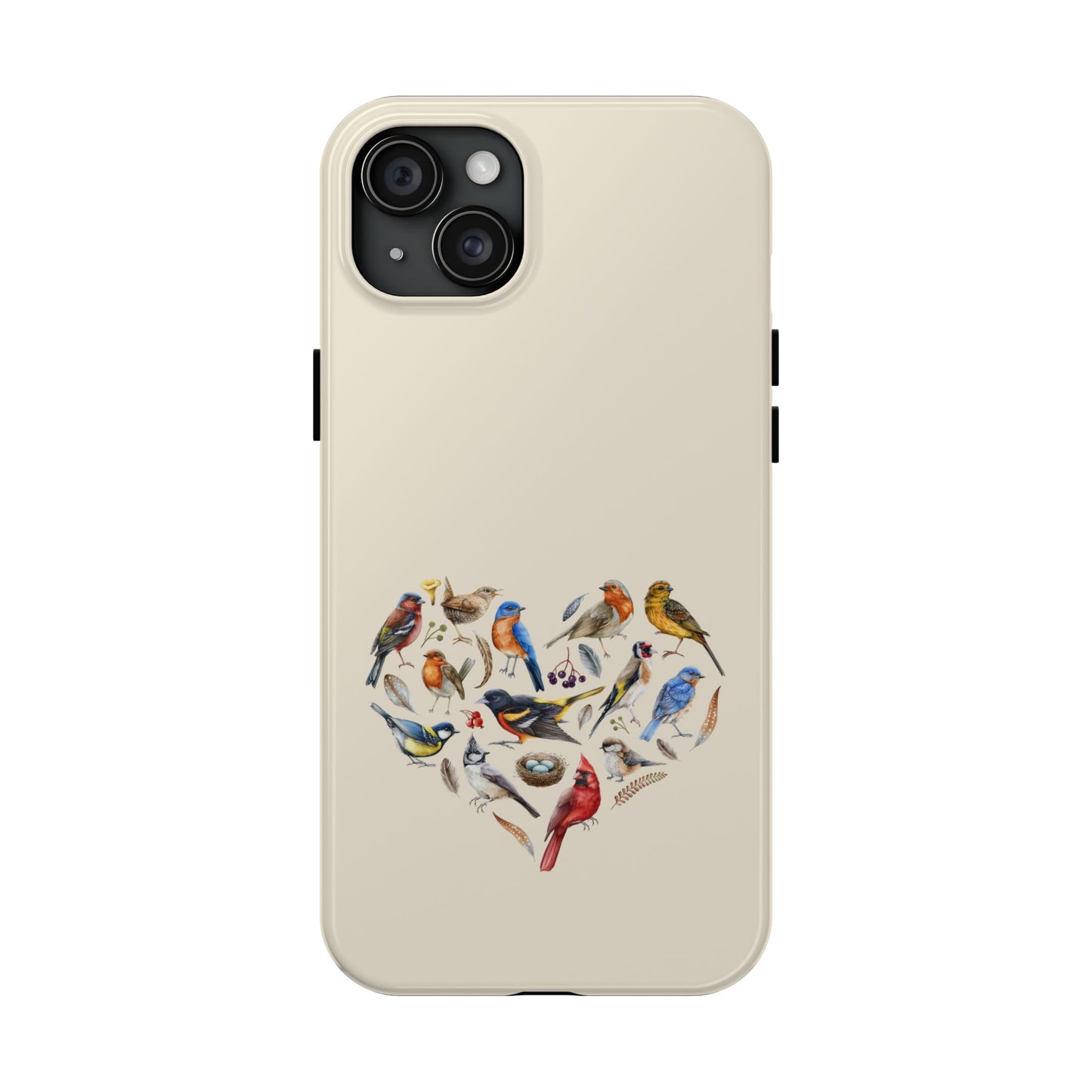 Bird Heart Tough Phone Cases - Cute Wildlife Design, Gift for Nature Enthusiasts, Durable Cases for Birdwatching
