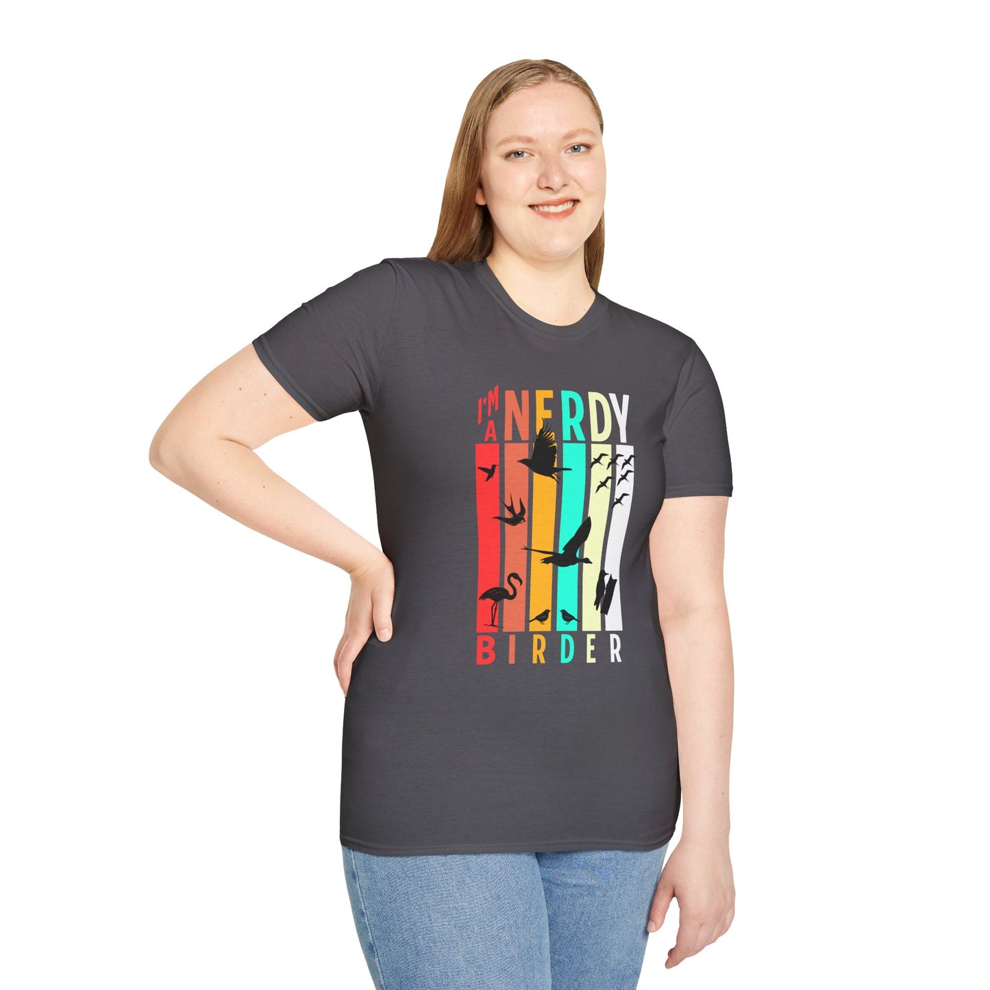 I'm A Nerdy Birder Unisex Softstyle T-Shirt - Nature Lover's Gift