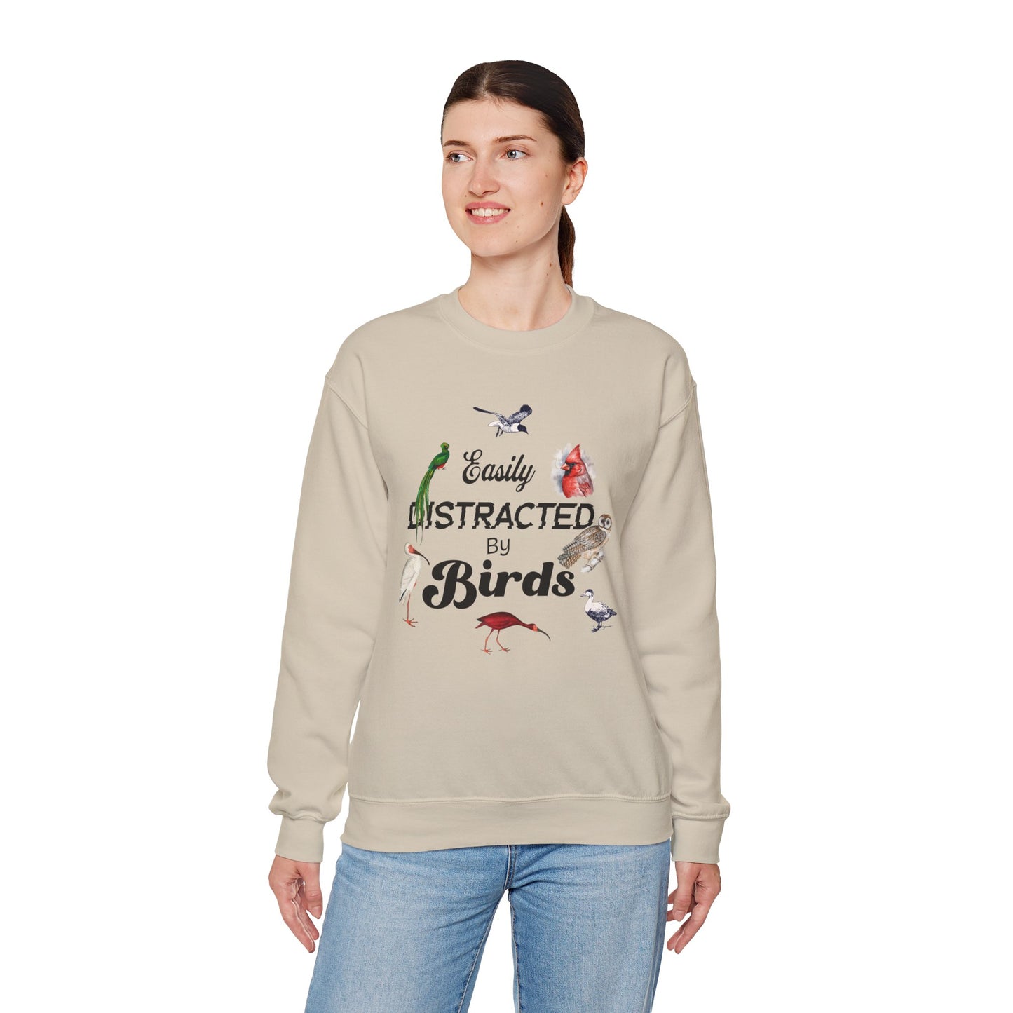 Easily Distracted by Birds Sweatshirt | Unisex Heavy Blend Crewneck