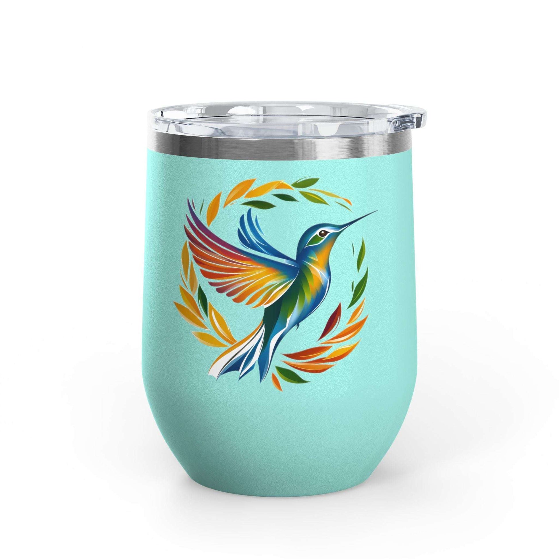 Hummingbird Rainbow Wine Tumbler- 12oz Insulated Cup