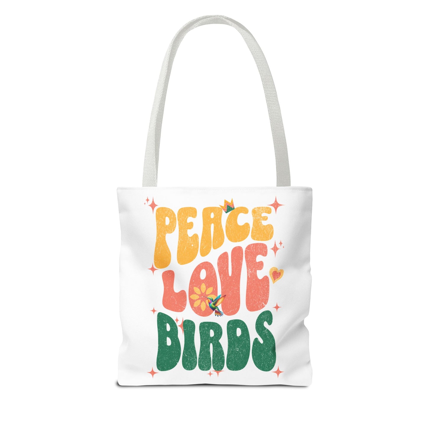 Peace Love Birds Tote Bag – Eco-Friendly Canvas Bag for Nature Lovers