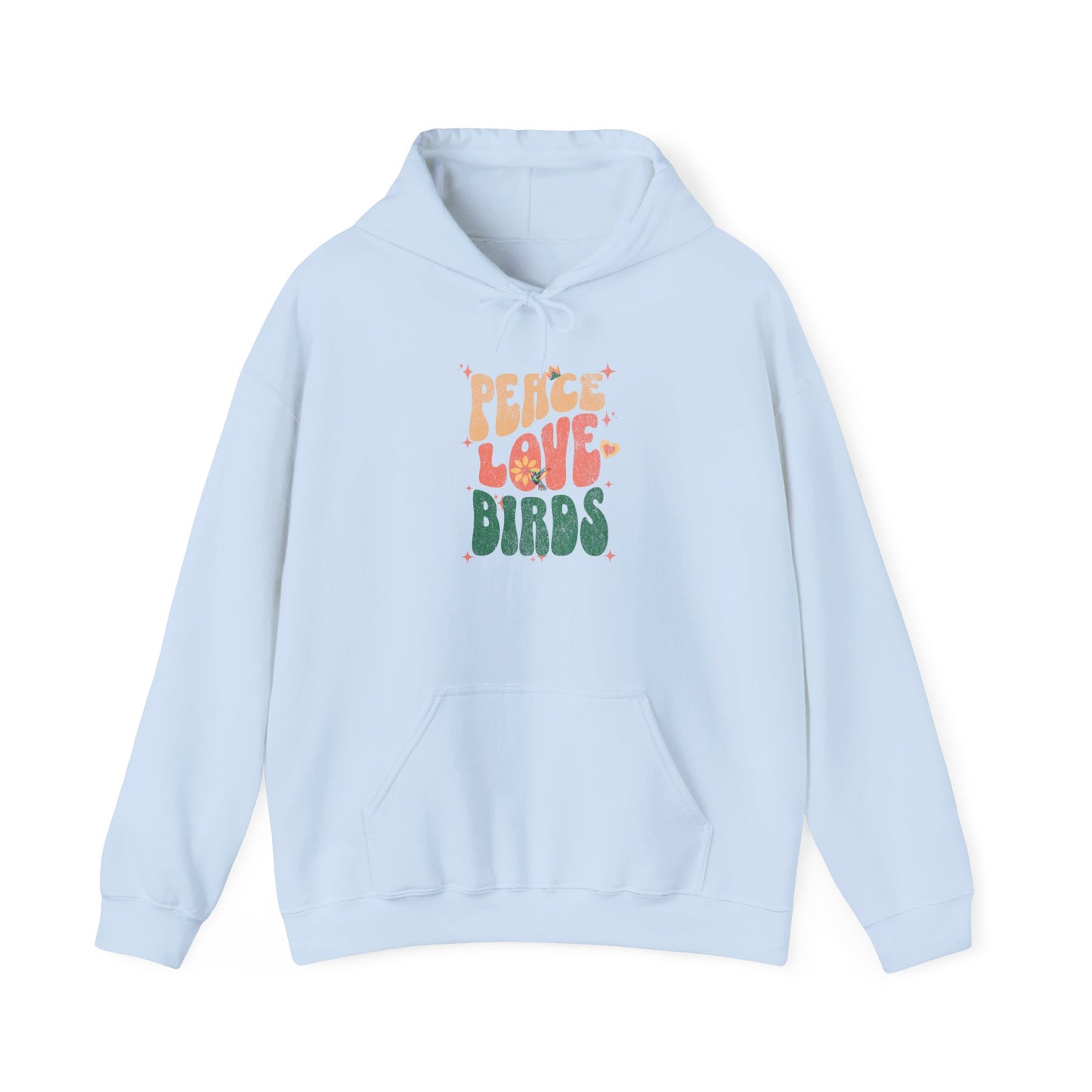 Peace Love Birds Hoodie - Cozy Unisex Sweatshirt for Nature Lover