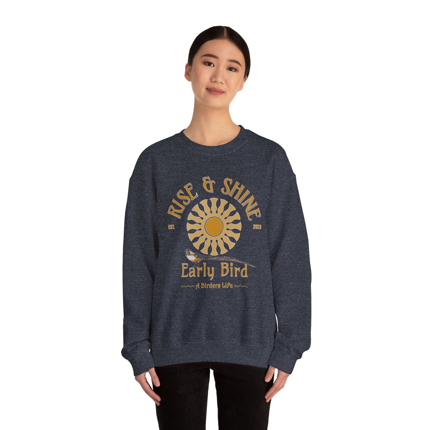 Rise & Shine Early Bird Crewneck Sweatshirt - Perfect for Bird Lovers