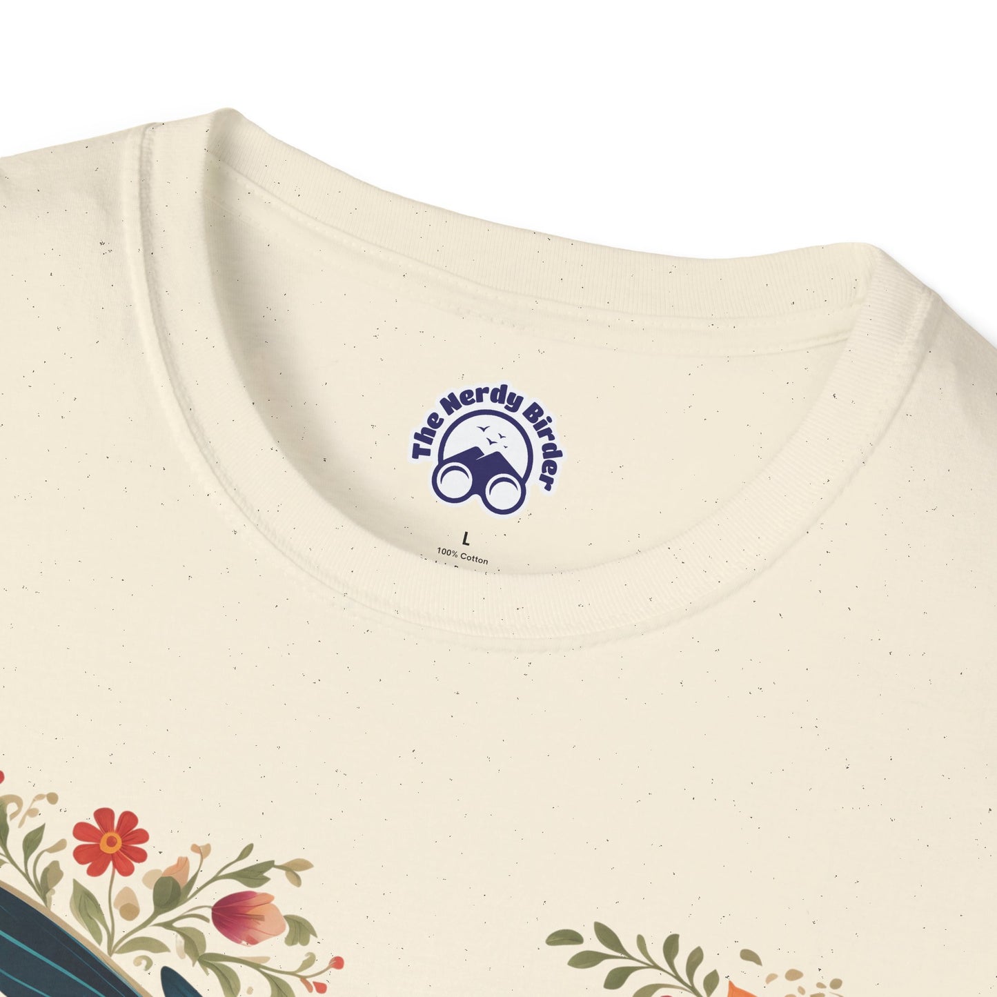 Hummingbird in Bloom – Artistic Nature Unisex Softstyle T-Shirt
