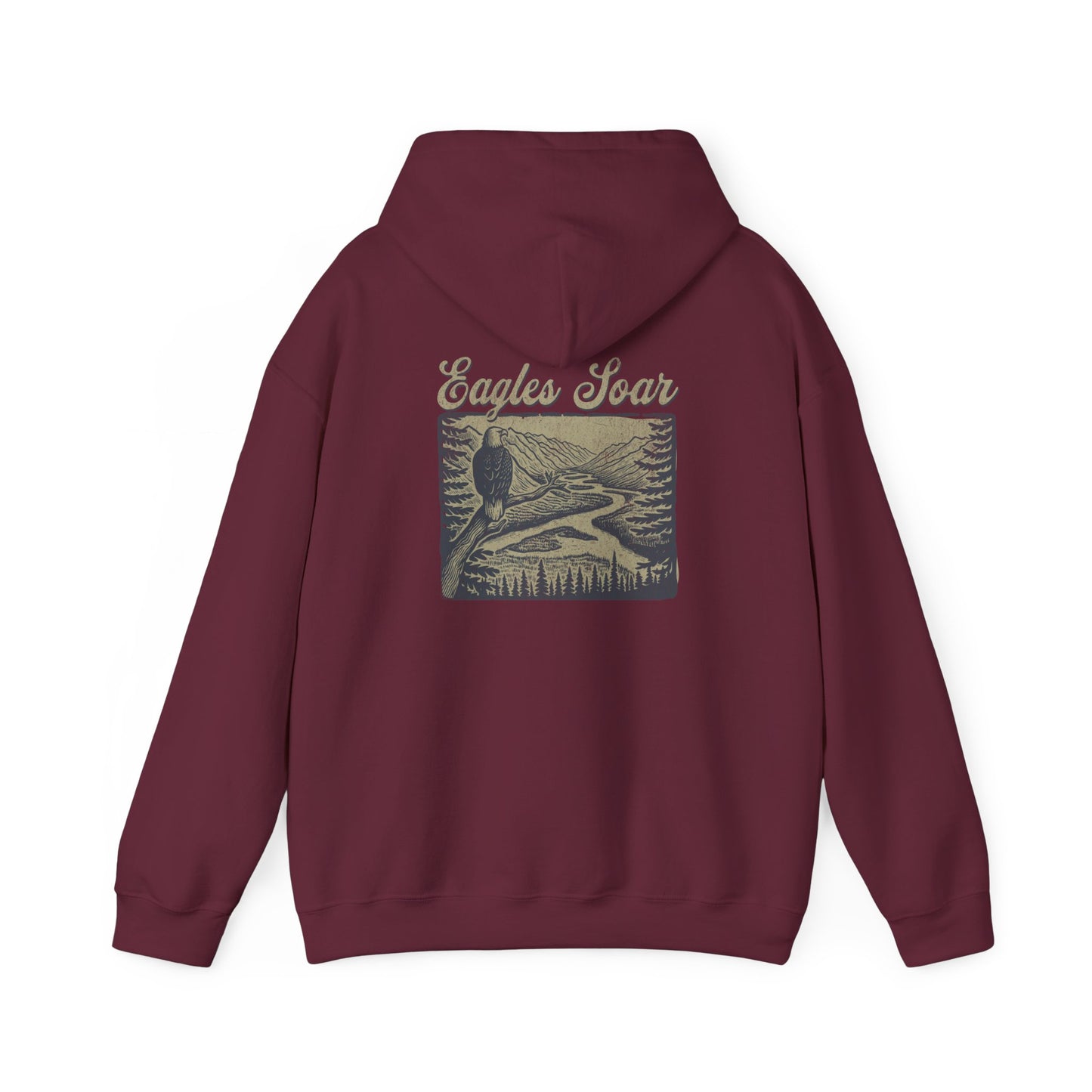 The Nerdy Birder - Eagle Soars Back Design Unisex Hoodie - Cozy Sweatshirt for Nature Lovers