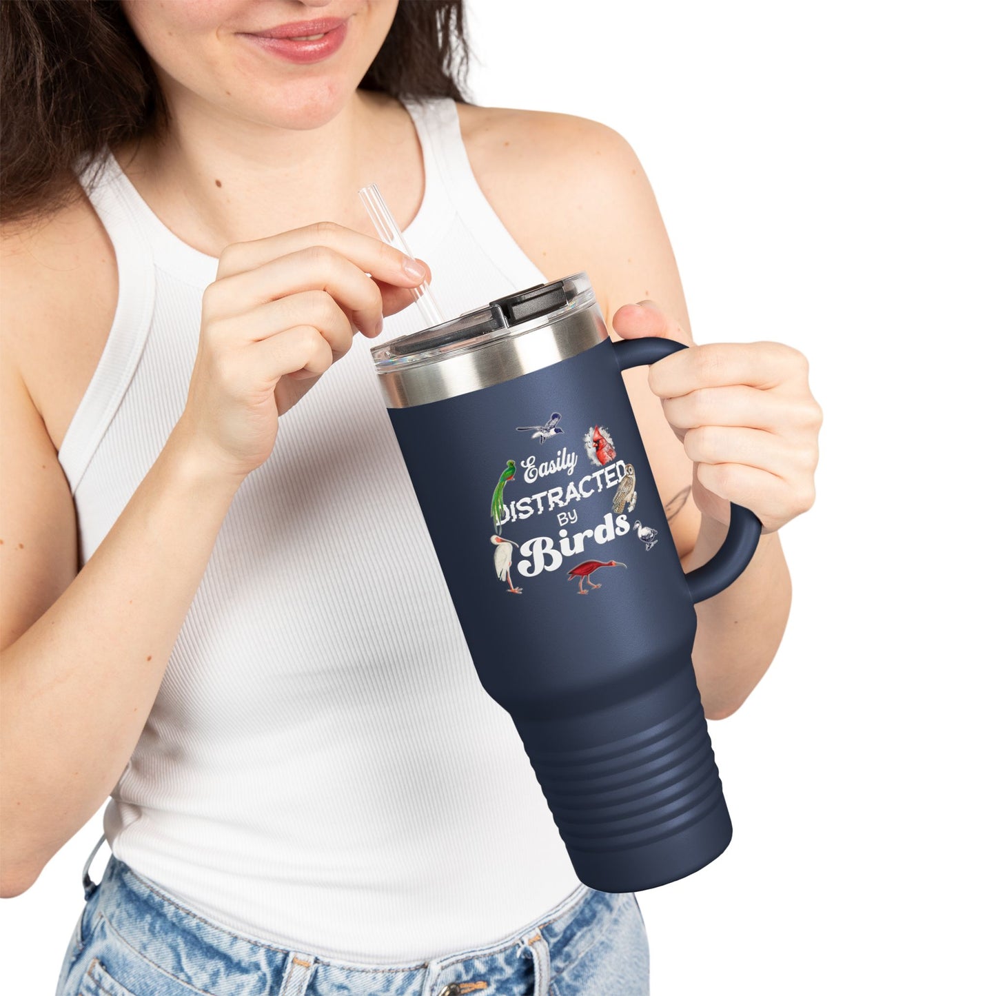Easily Distracted by Birds Insulated Travel Mug - 40oz Adventure Companion