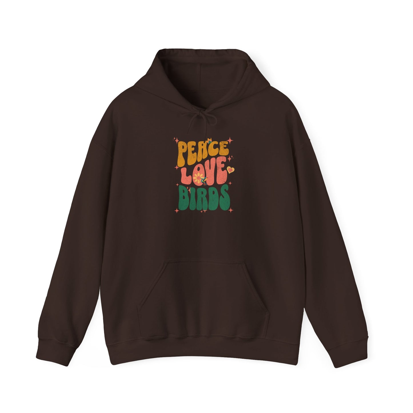Peace Love Birds Hoodie - Cozy Unisex Sweatshirt for Nature Lover