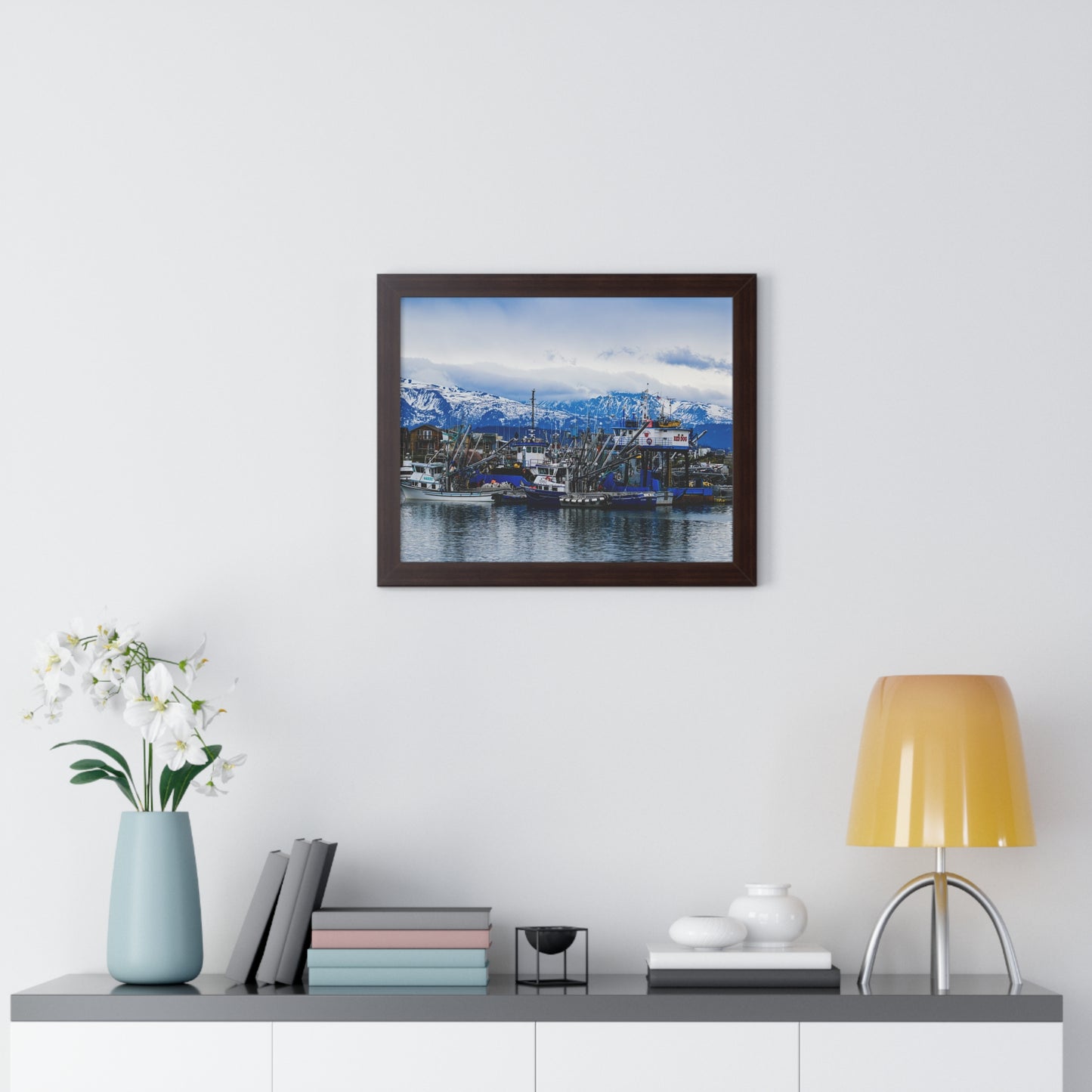 Scenic Harbor Framed Horizontal Poster - Nautical Wall Art for Home Decor