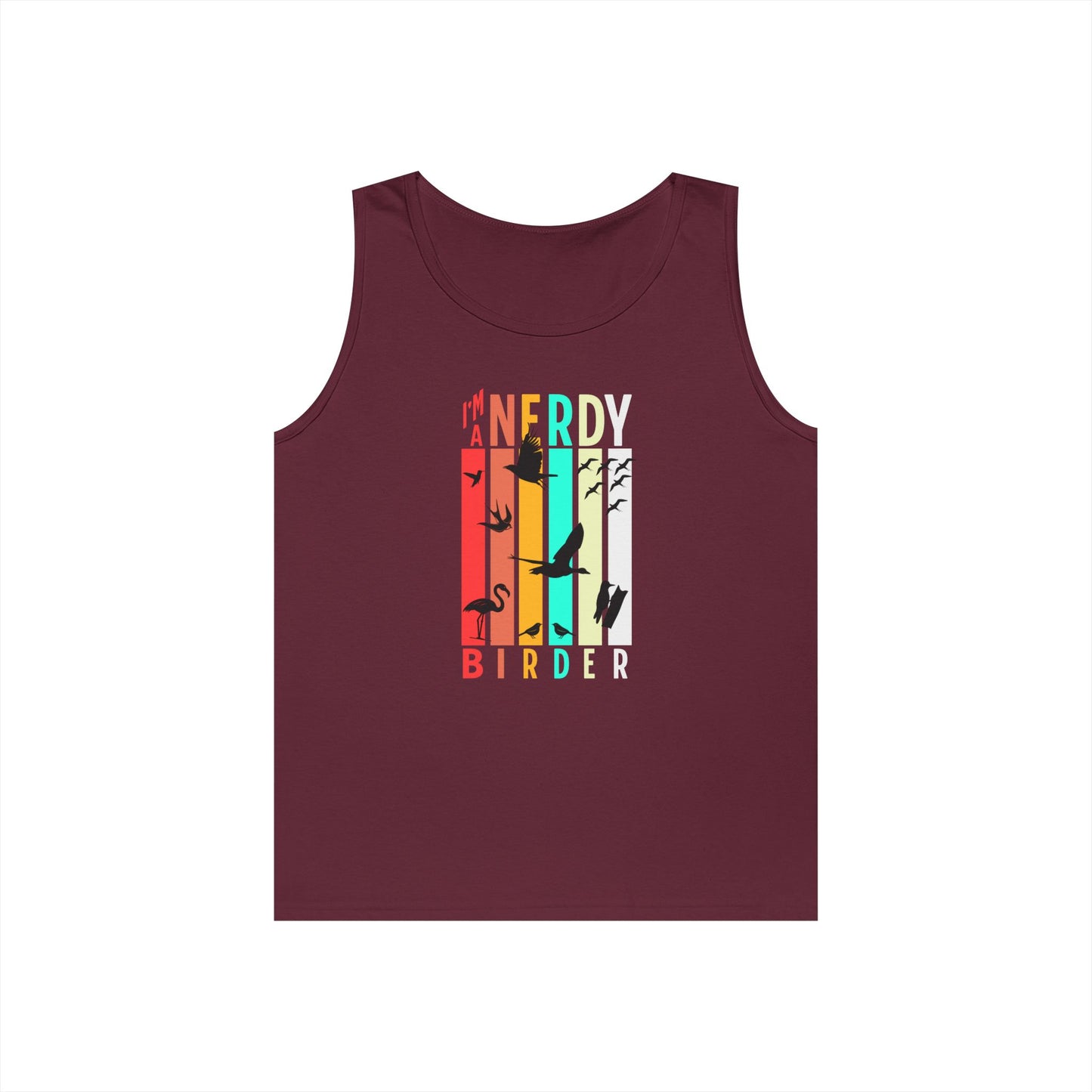 I'm A Nerdy Birder Tank Top, Gift for Bird Lovers, Unisex Summer Wear, Nature Lover's Apparel, Fun Casual Tank