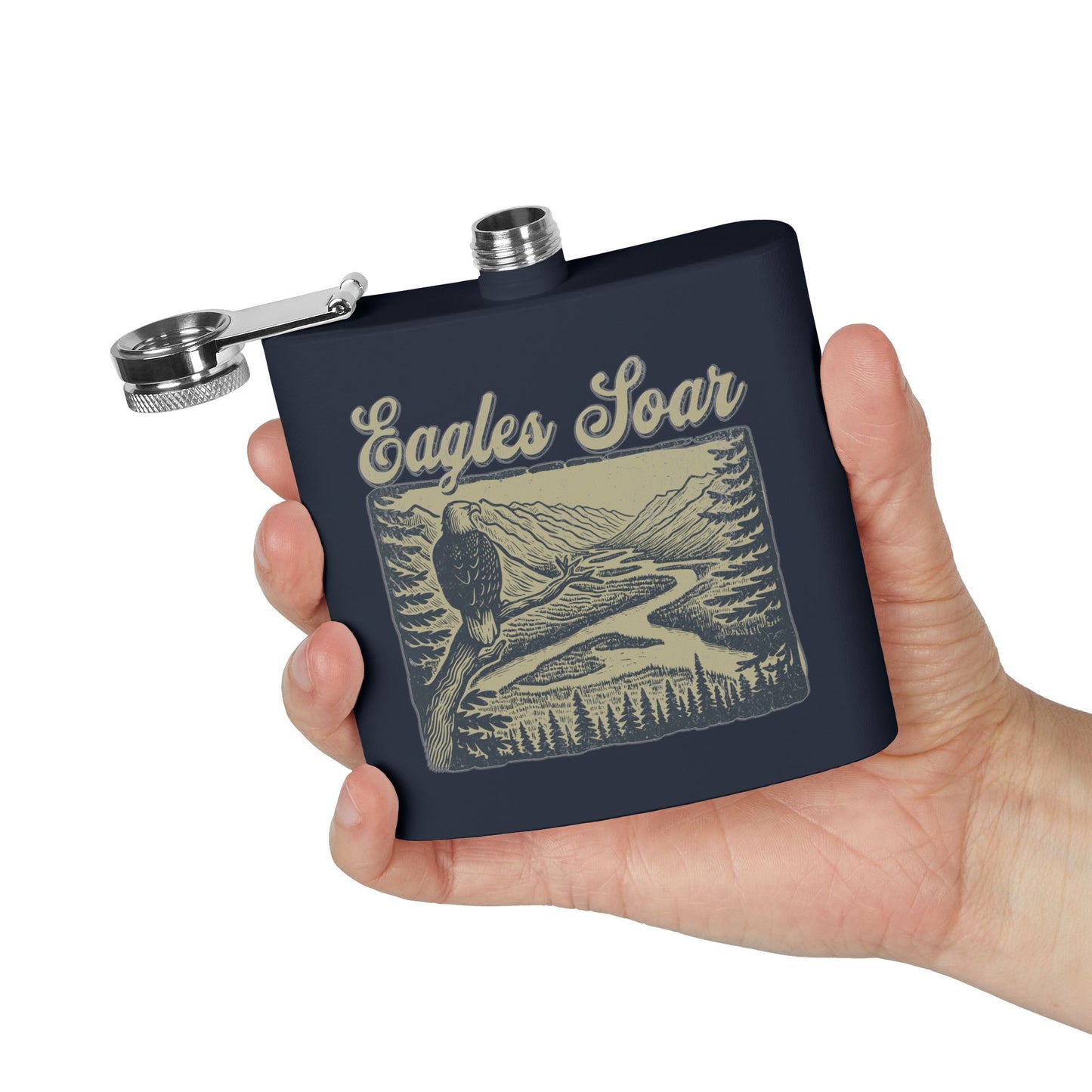Eagles Soar Stainless Steel Flask - 6oz Adventure Gift for Nature Lovers