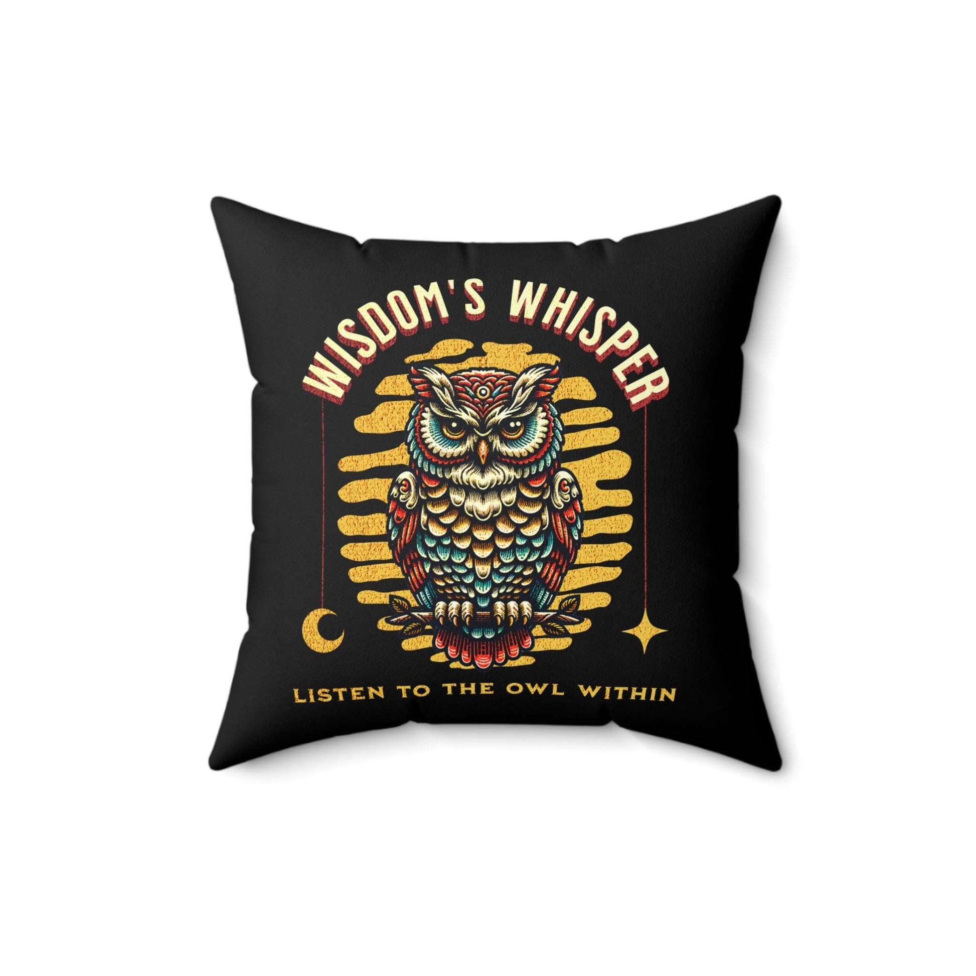 Wisdom's Whisper Owl Pillow - Spiritual Decor for Home