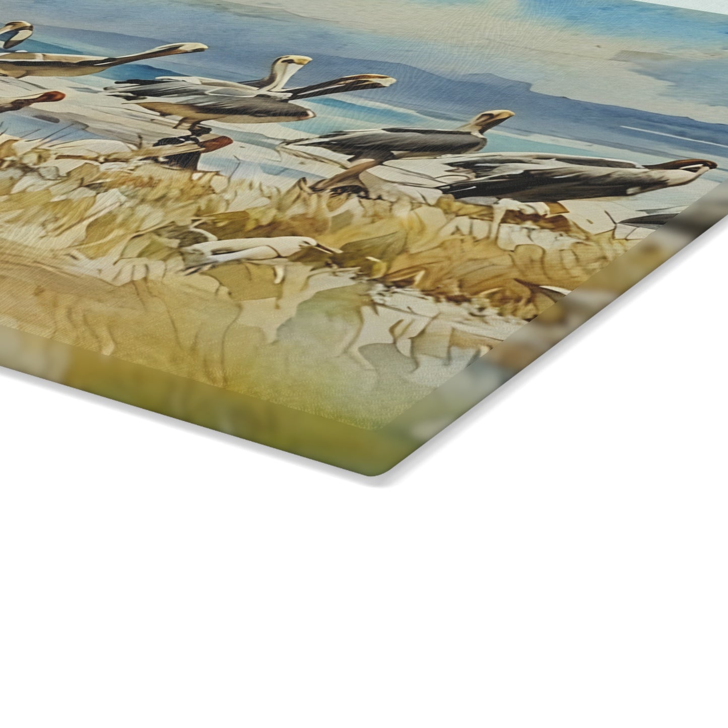 The Nerdy Birder - Coastal Wildlife Glass Cutting Board | Kitchen Décor, Bird Lovers Gift, Beach House Accessory