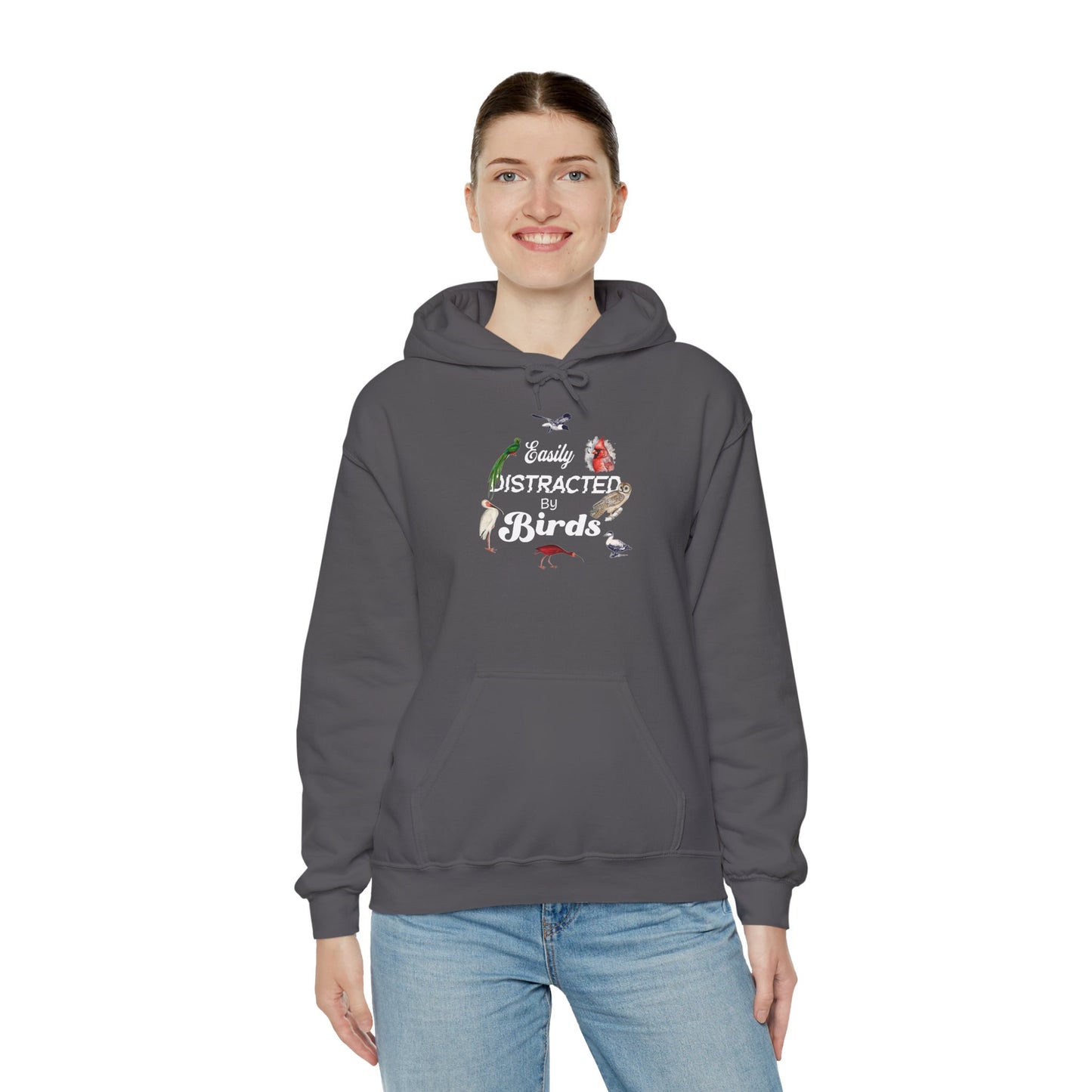 The Nerdy Birder - Easily Distracted by Birds Unisex Hoodie - Cozy Sweatshirt for Nature Lovers