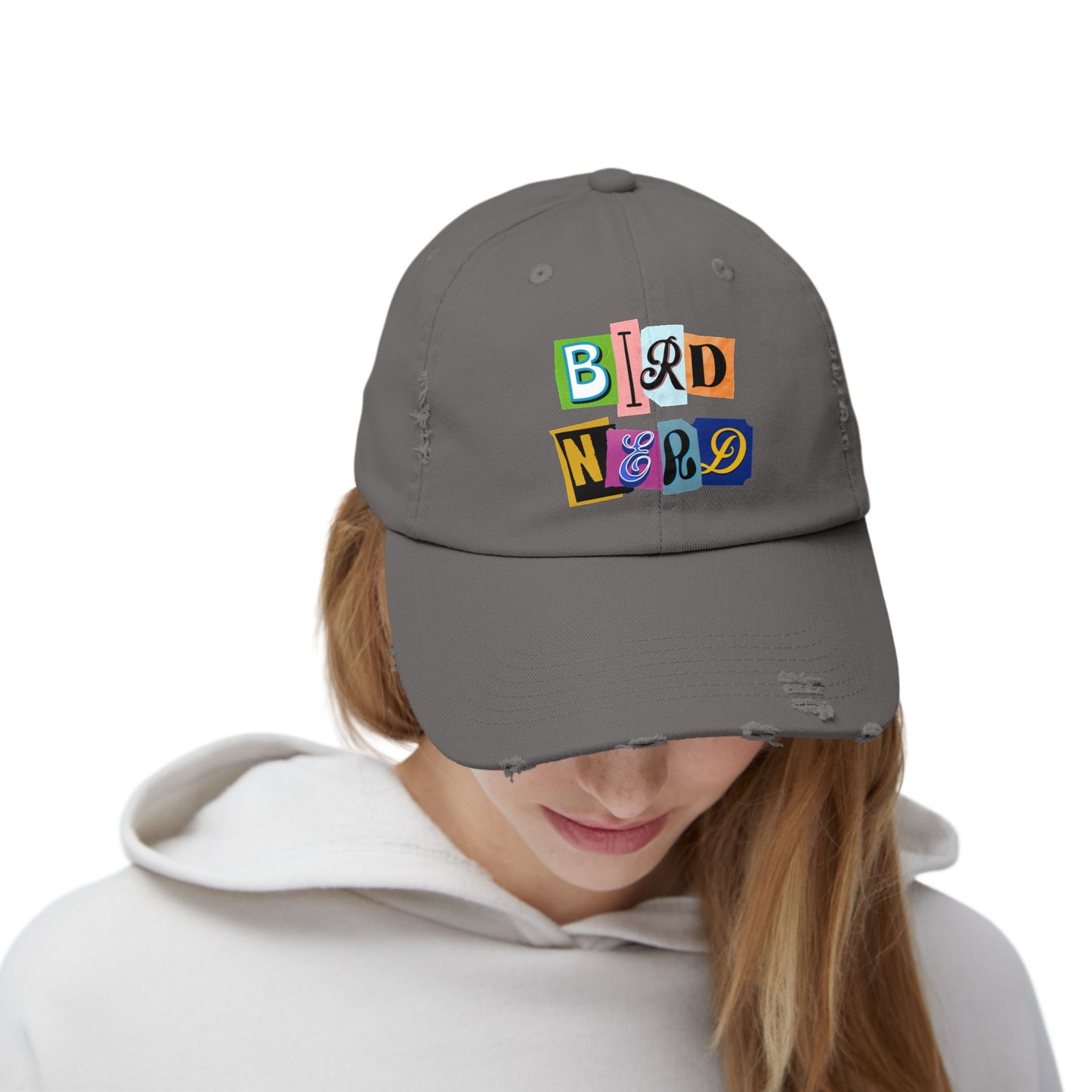 Bird Nerd Playful Unisex Distressed Cap - Perfect for Bird Lovers & Nerds