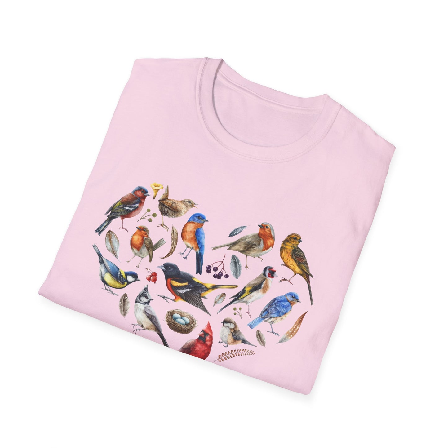 Heart of Birds Unisex Softstyle T-Shirt - Heart Design