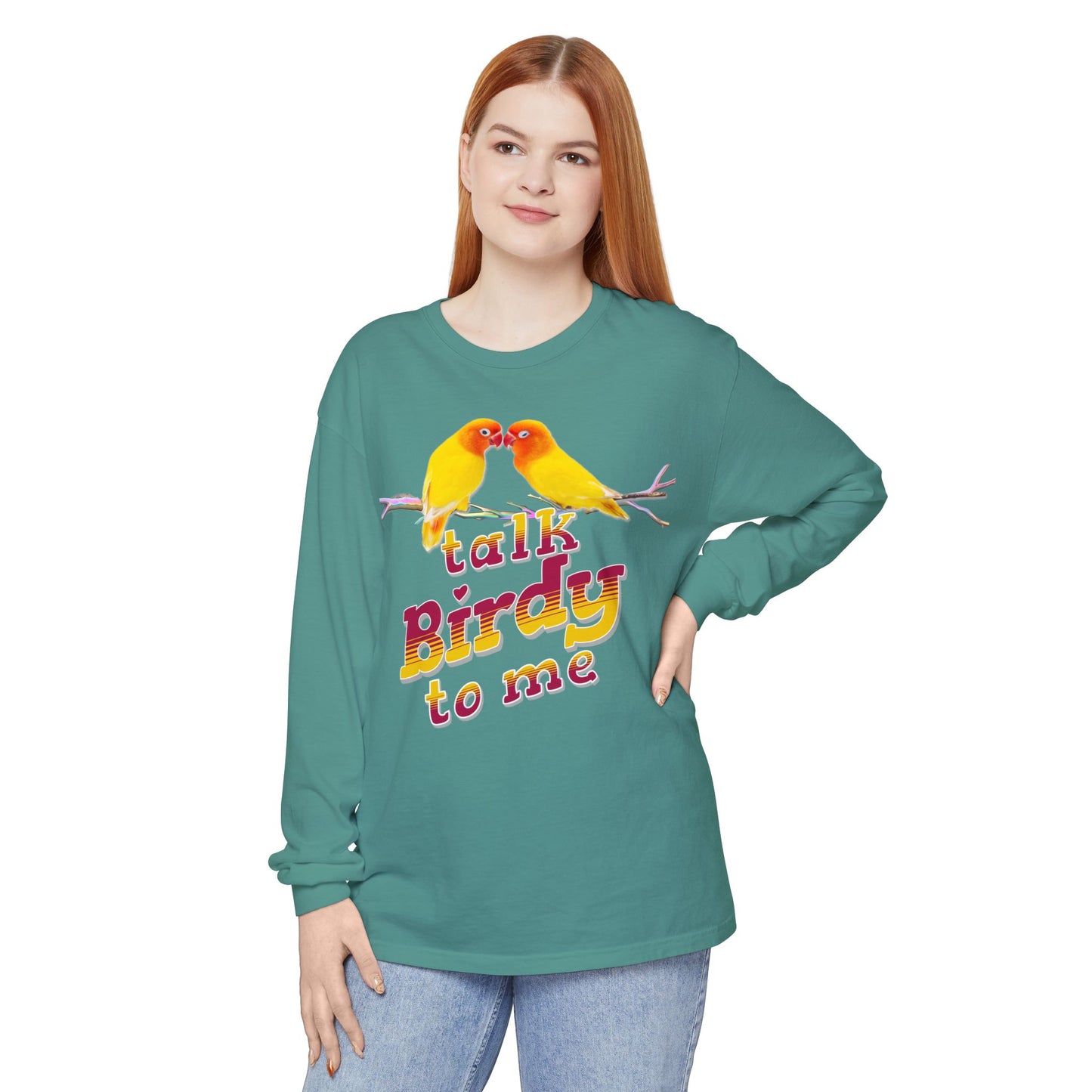 Talk Birdy To Me Colorful Bird Lovers Long Sleeve T-Shirt