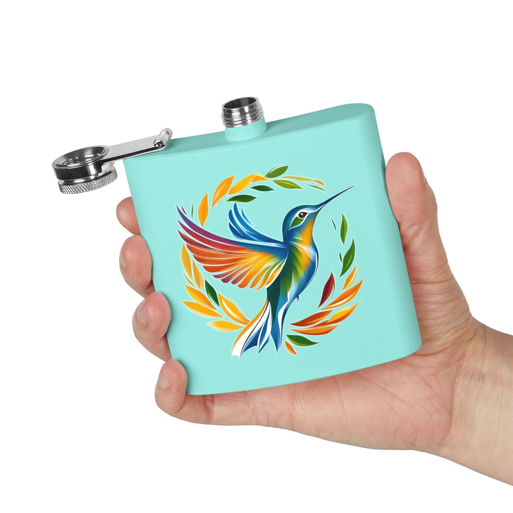 Hummingbird Rainbow Stainless Steel Flask - 6oz