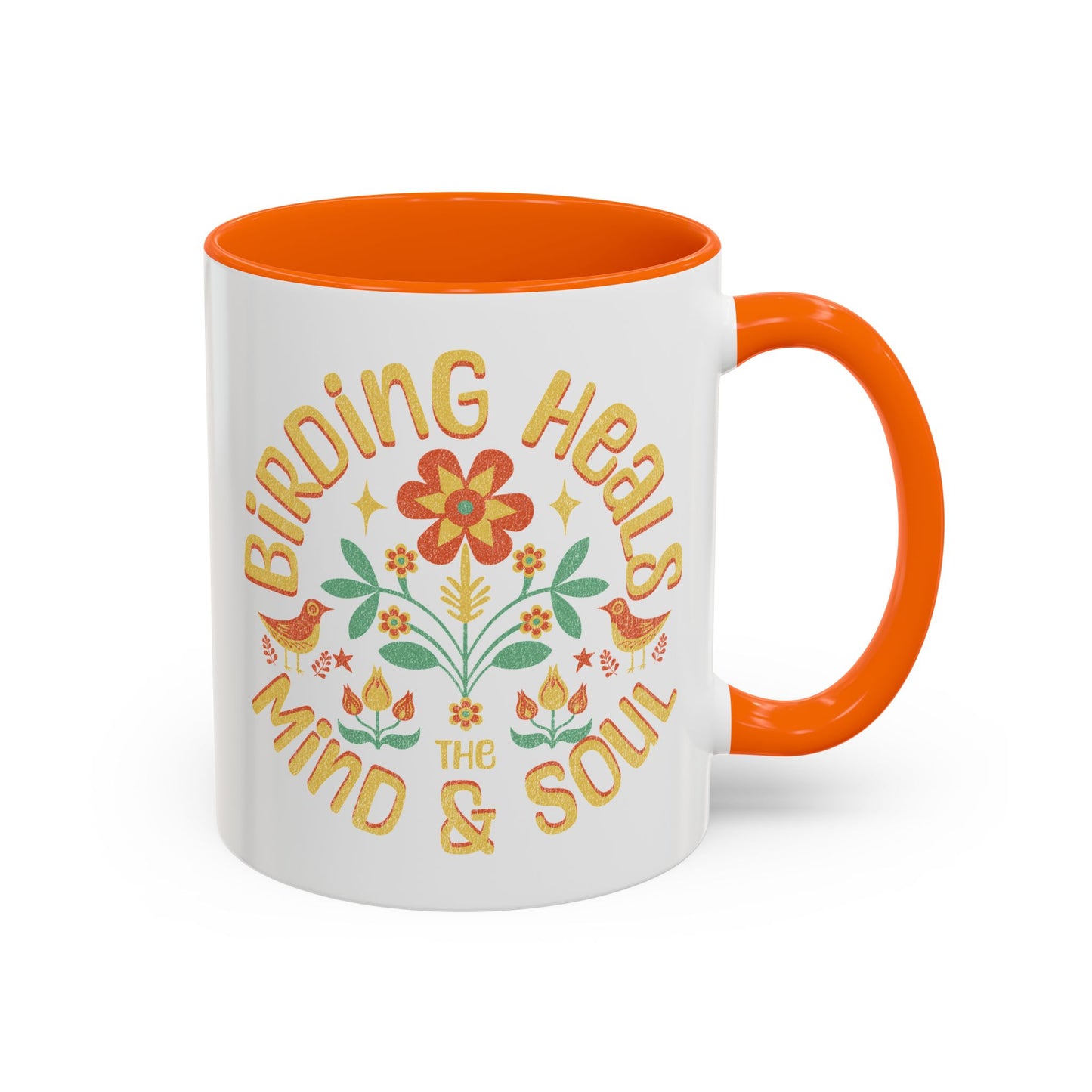 Birding Heals Accent Coffee Mug - Mind & Soul - Nature Lover Gift
