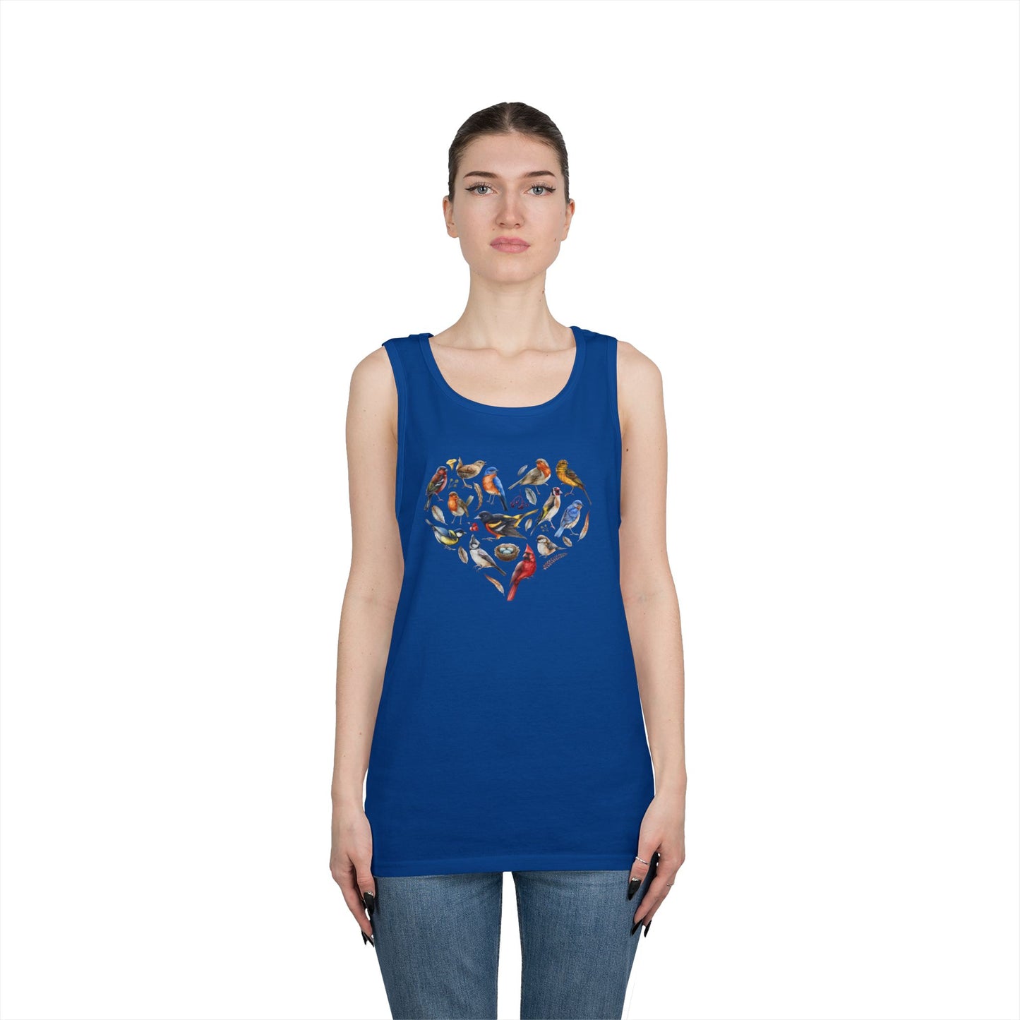 I'm A Nerdy Birder Bird Heart Tank Top, Gift for Bird Lovers, Unisex Summer Wear, Nature Lover's Apparel, Fun Casual Tank