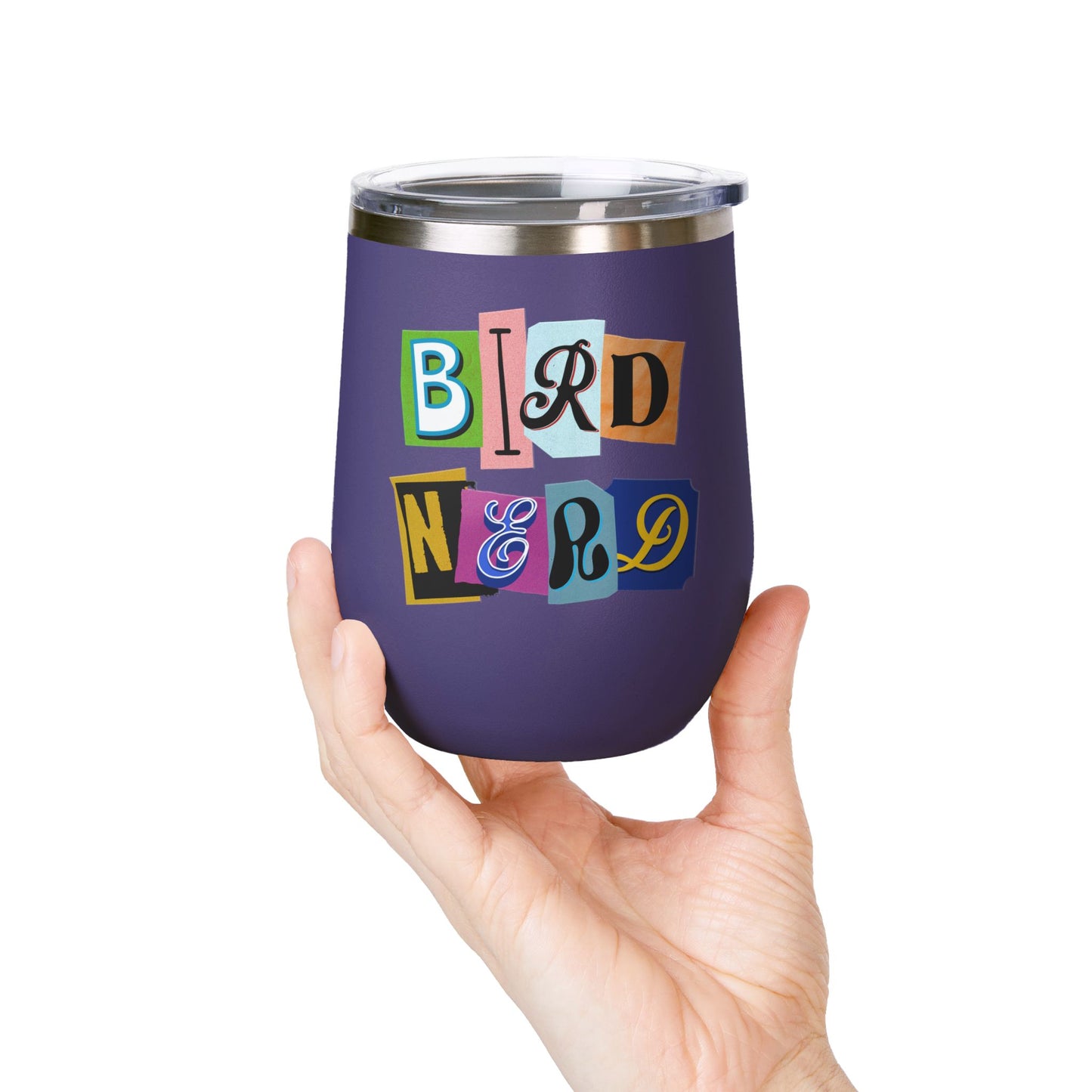Bird Nerd Wine Tumbler - 12oz Insulated Stainless Steel Cup for Wine Lovers