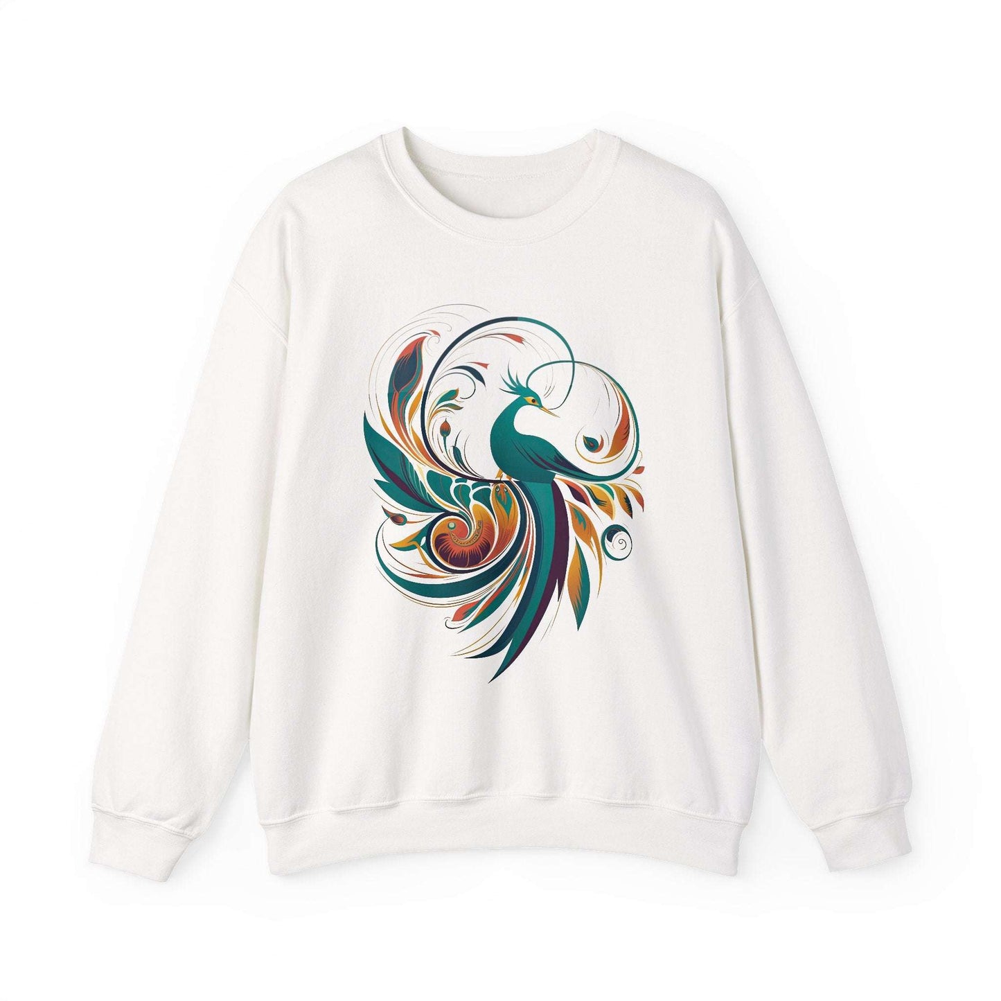 Elegant Peacock Design Unisex Crewneck Sweatshirt