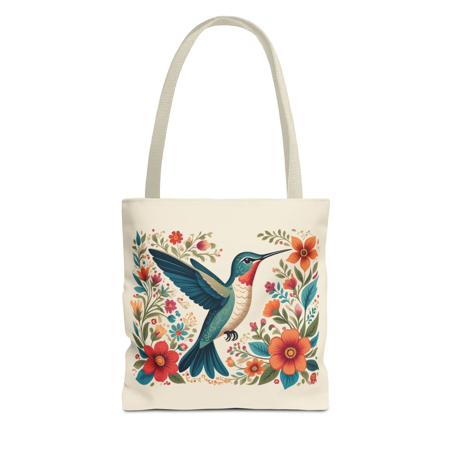 Hummingbird In Bloom Tote Bag - Natural color