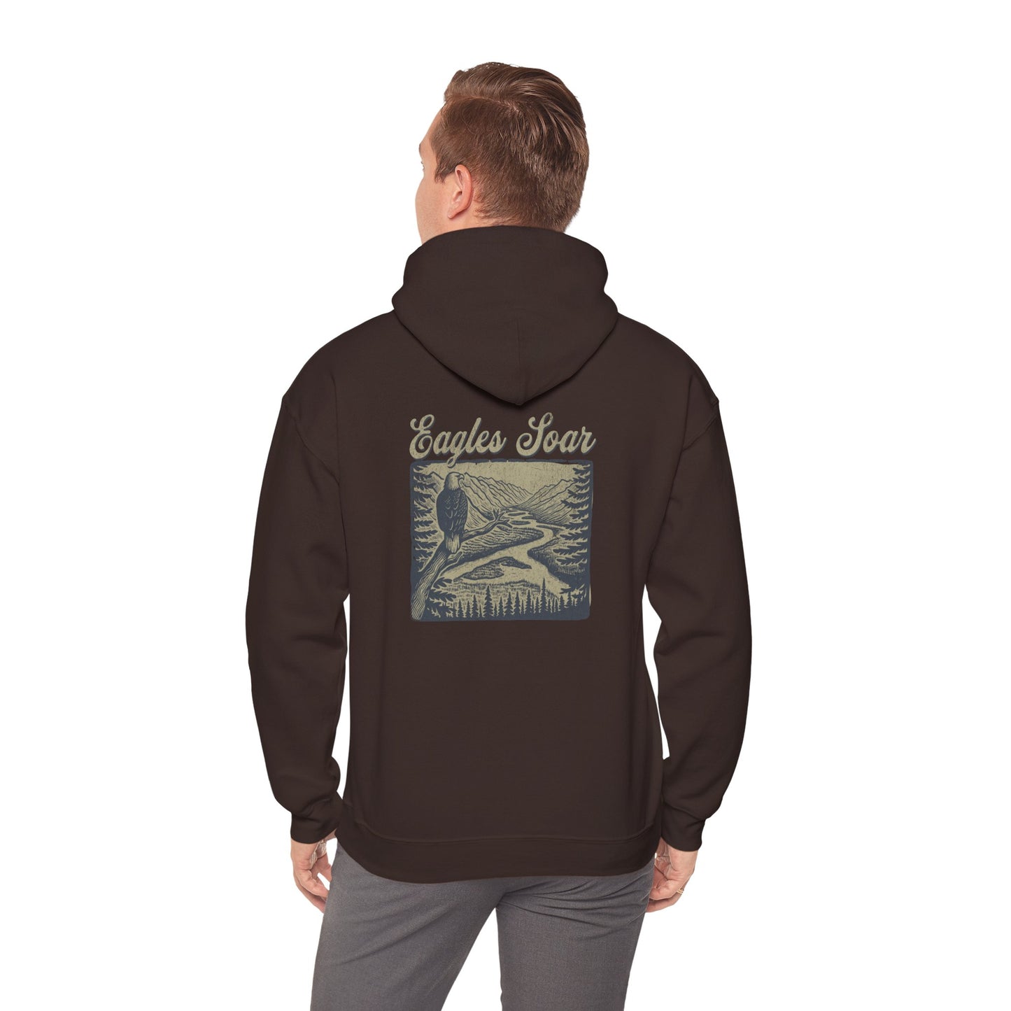 The Nerdy Birder - Eagle Soars Back Design Unisex Hoodie - Cozy Sweatshirt for Nature Lovers