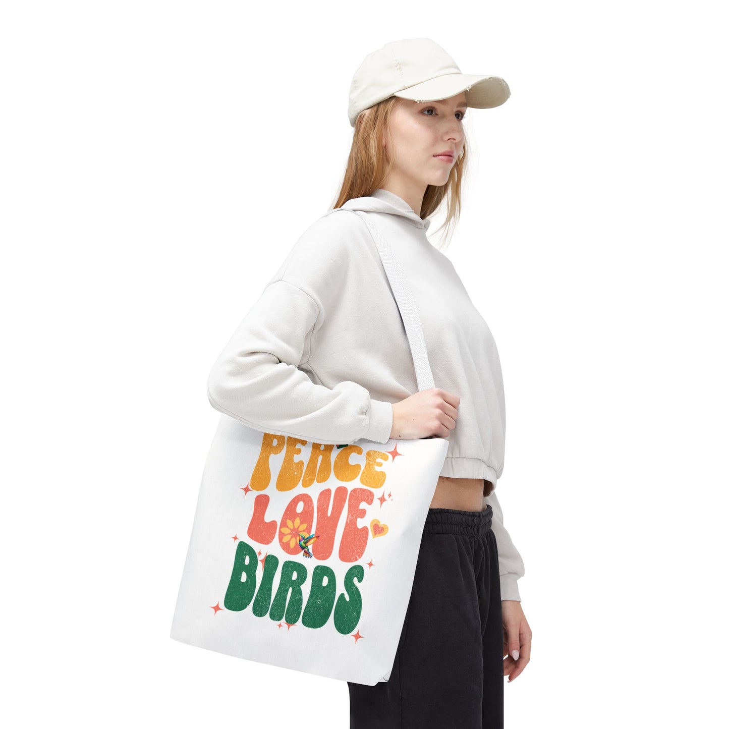 Peace Love Birds Tote Bag – Eco-Friendly Canvas Bag for Nature Lovers