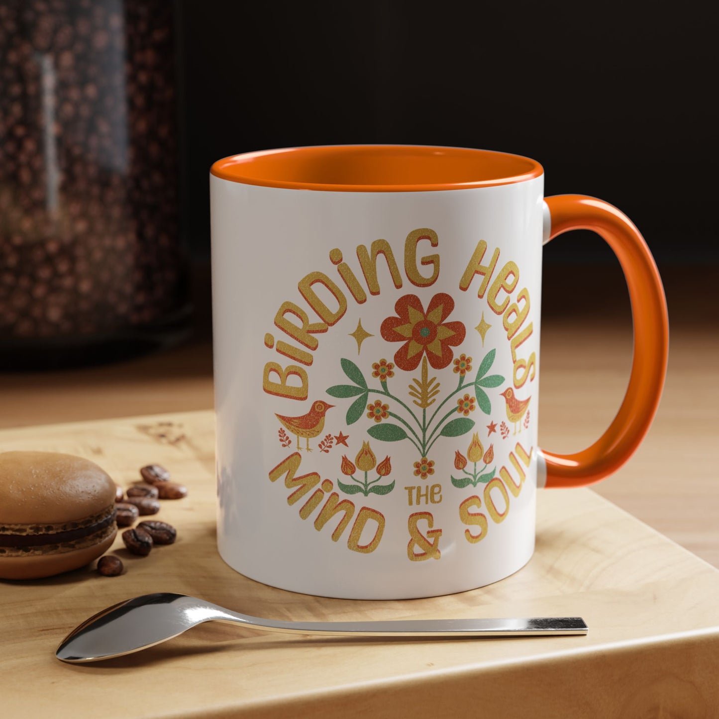 Birding Heals Accent Coffee Mug - Mind & Soul - Nature Lover Gift