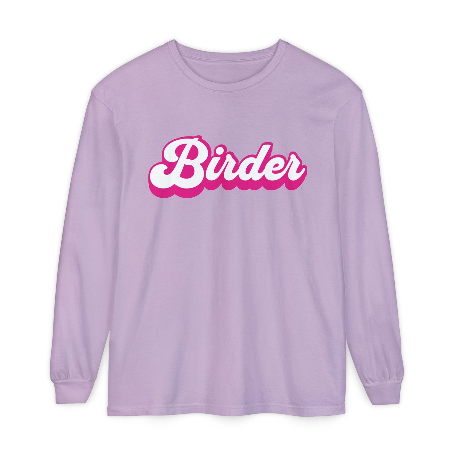 Pink Birder Unisex Garment-dyed Long Sleeve T-Shirt