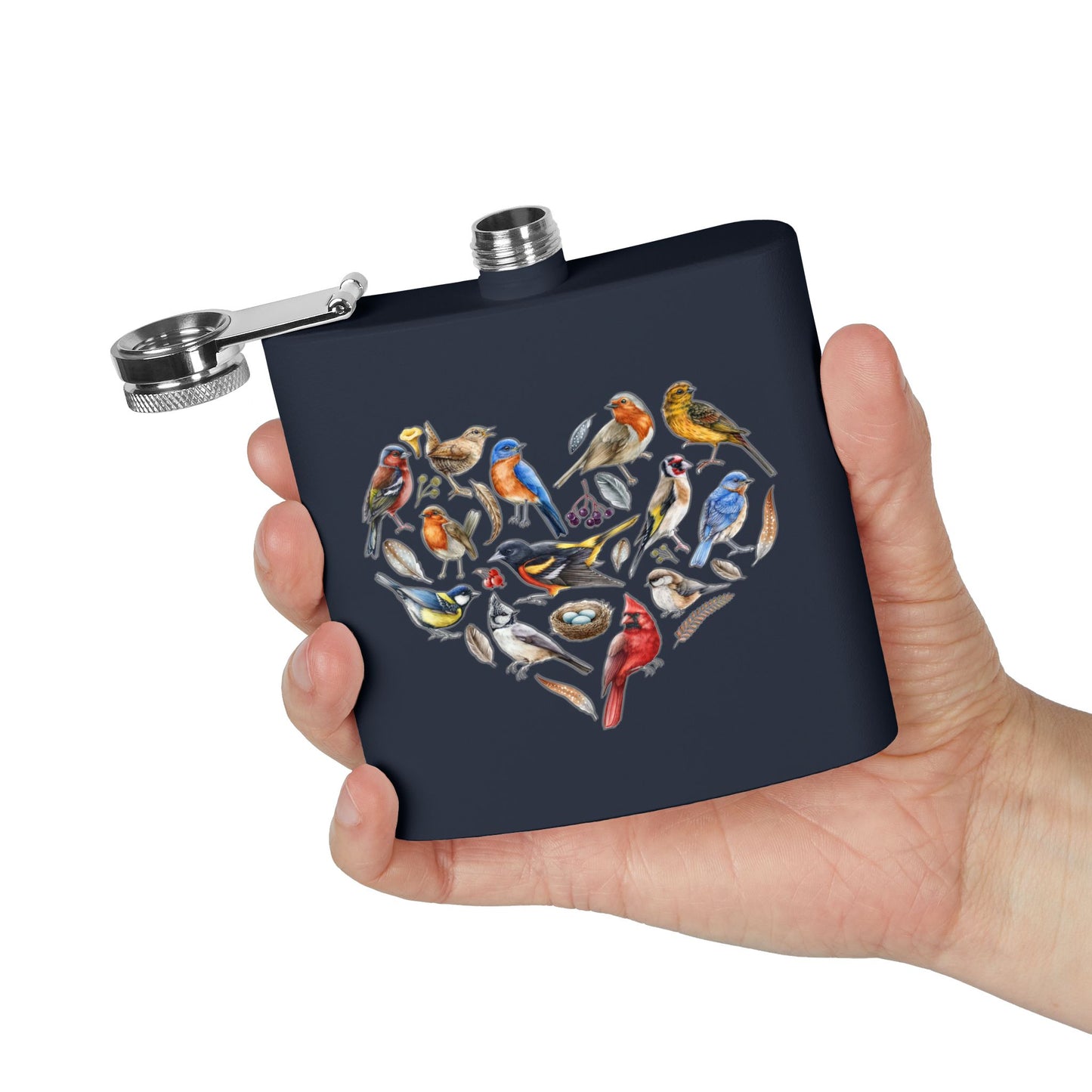 Bird Heart Stainless Steel Flask - 6oz