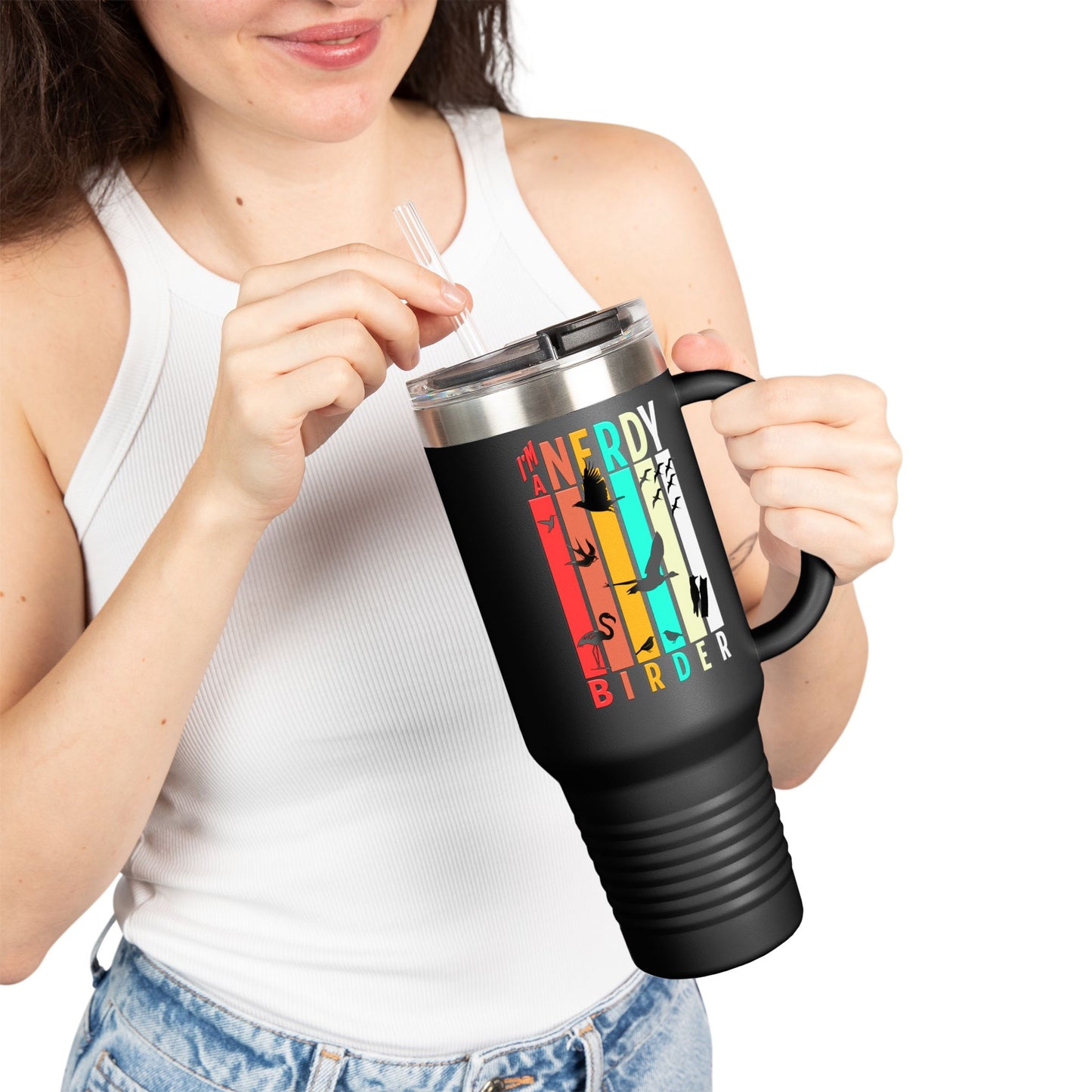 I'm A Nerdy Birder Insulated Travel Mug, 40oz