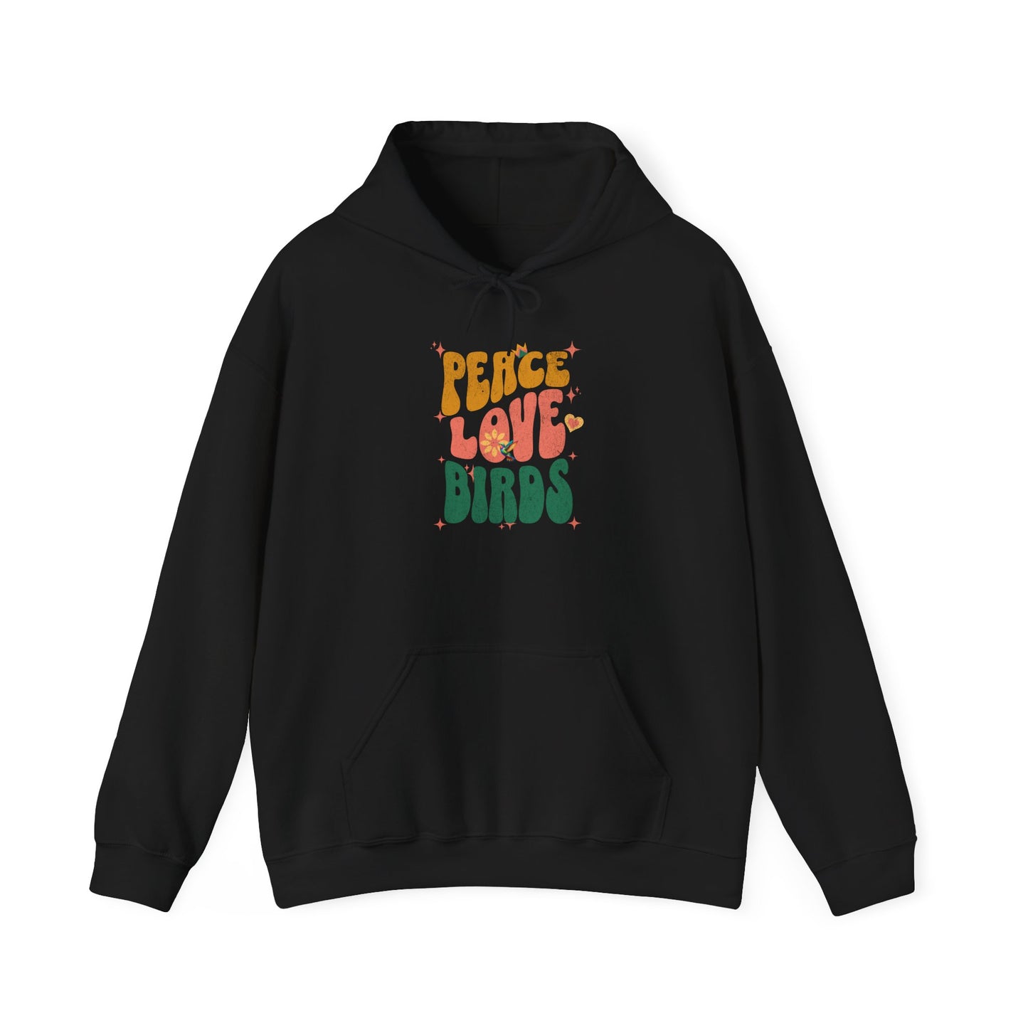 Peace Love Birds Hoodie - Cozy Unisex Sweatshirt for Nature Lover