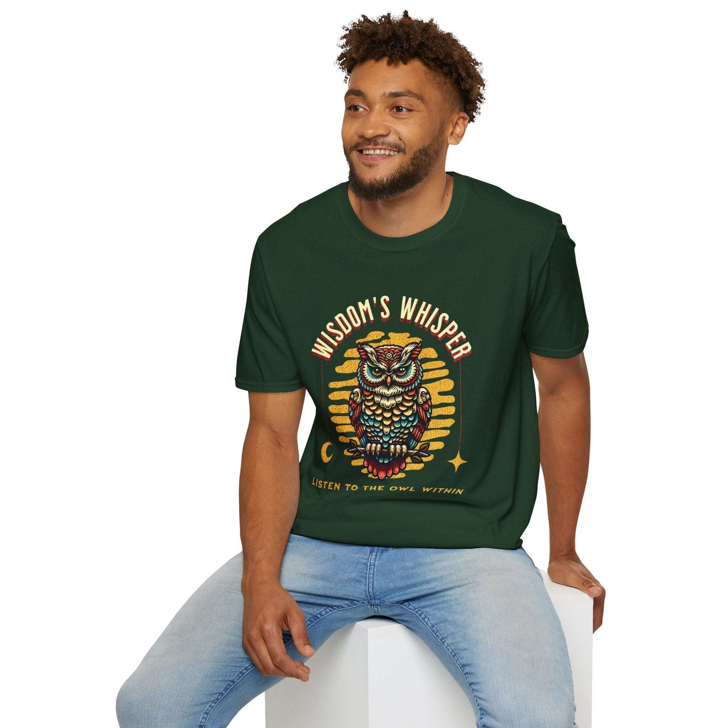 Wisdom's Whisper Unisex Softstyle T-Shirt - Nature Lover's Gift