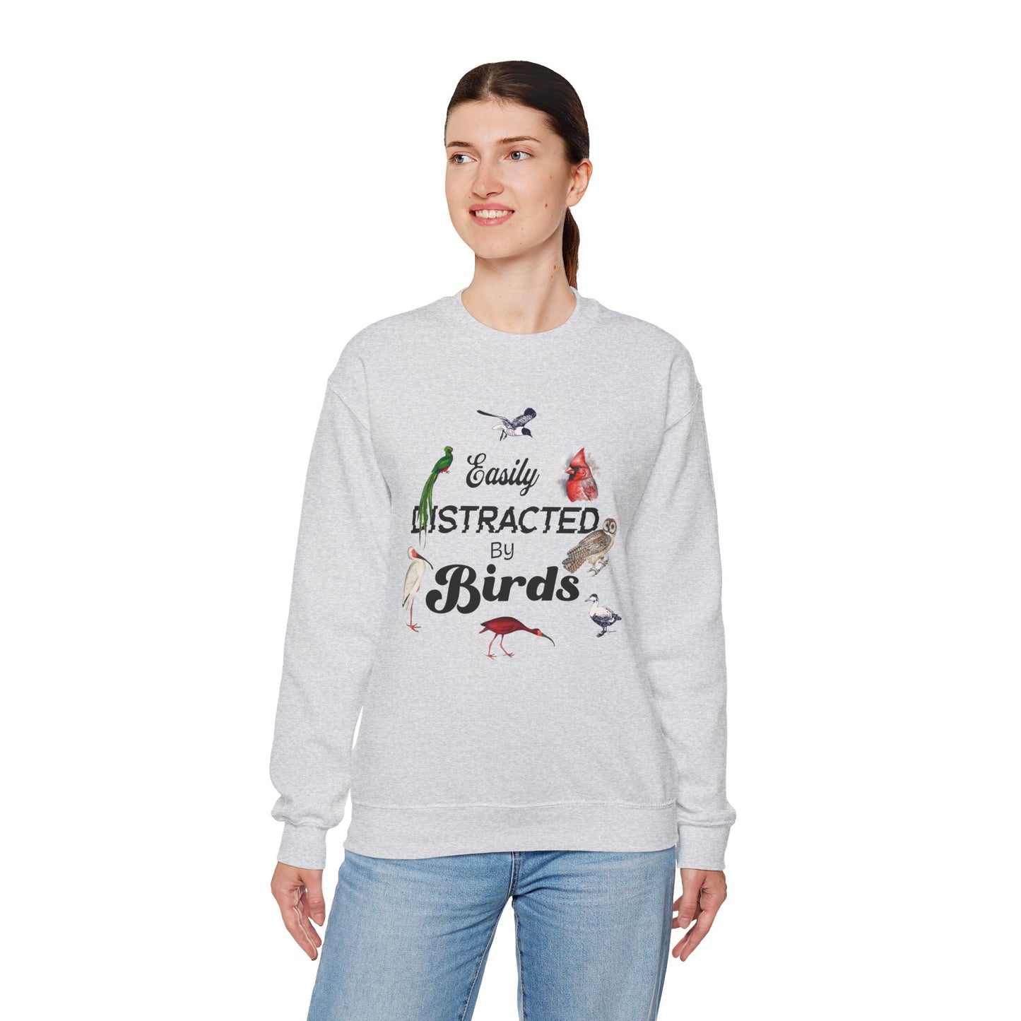 Easily Distracted by Birds Sweatshirt | Unisex Heavy Blend Crewneck