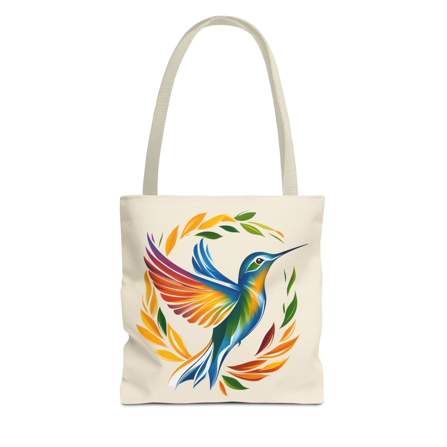 Hummingbird Rainbow Tote Bag - Natural color