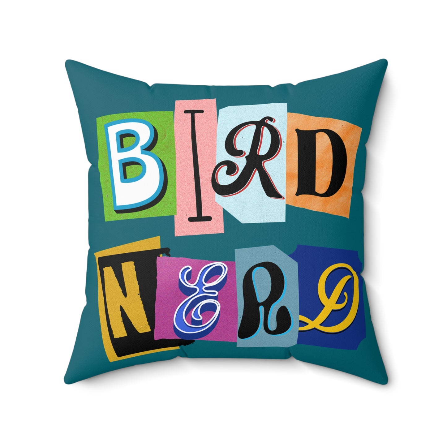 Bird Nerd Vibrant Square Pillow - Home Decor