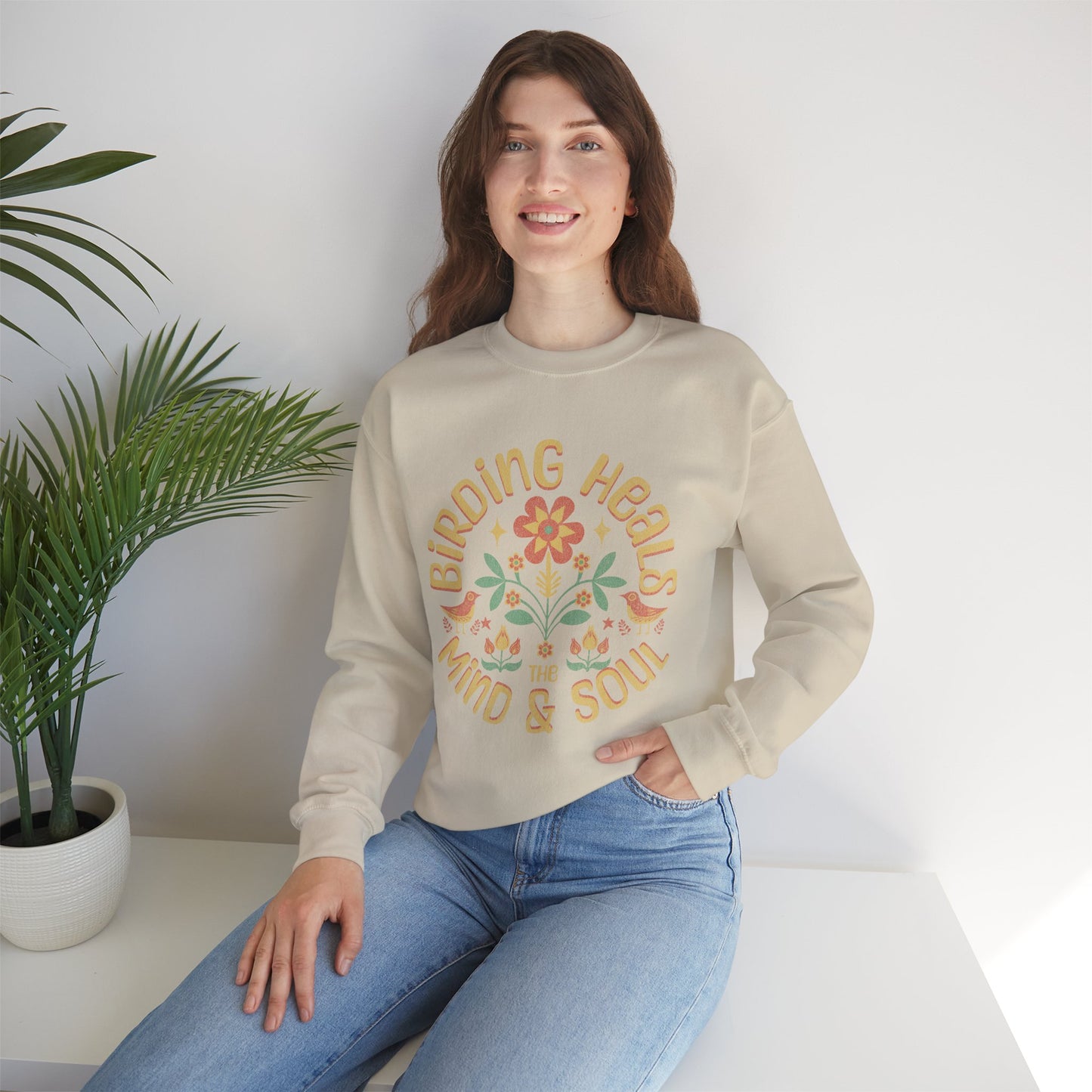 Birding Heals The Mind And Soul Sweatshirt - Unisex Heavy Blend Crewneck